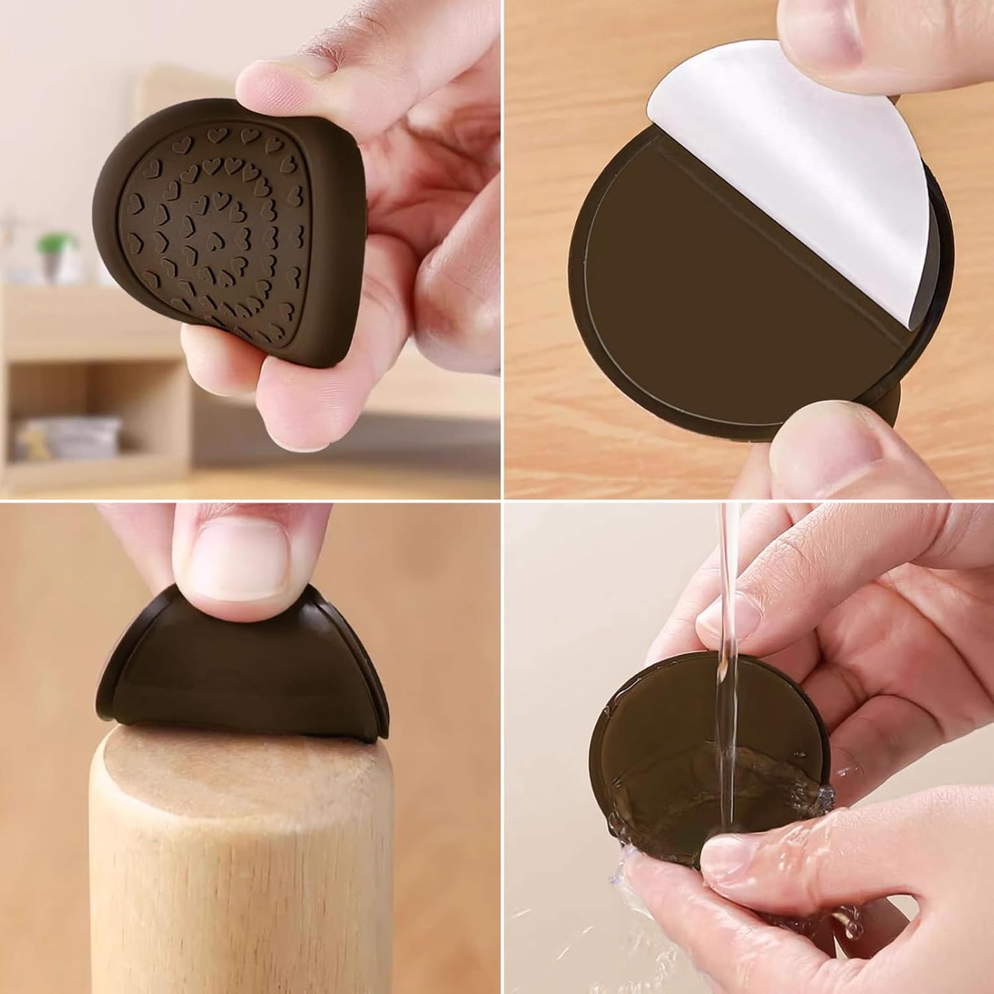 8 Packs Non-Slip Stabilizer Pads for Cutting Boards, Self-Adhesive Rubber Feet, Noise Reducing Feet | Waterproof, Non-Marking Rubber Grippers for Chopping Blocks and Counter top Protection