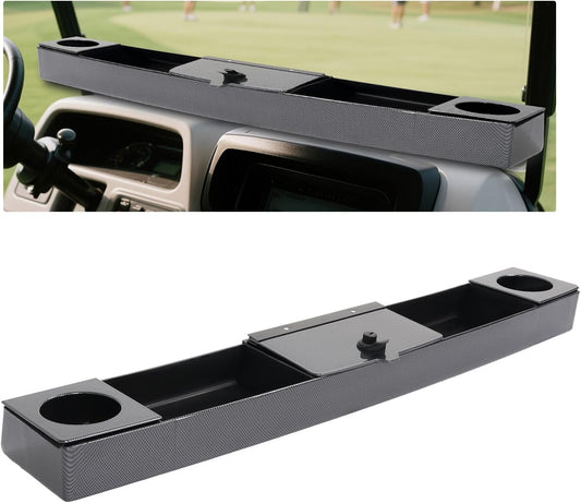 Golf Cart Universal Front Dash Storage Tray Compatible Golf Cart Parts Plastic Carbon Fiber Color, Easy Installation