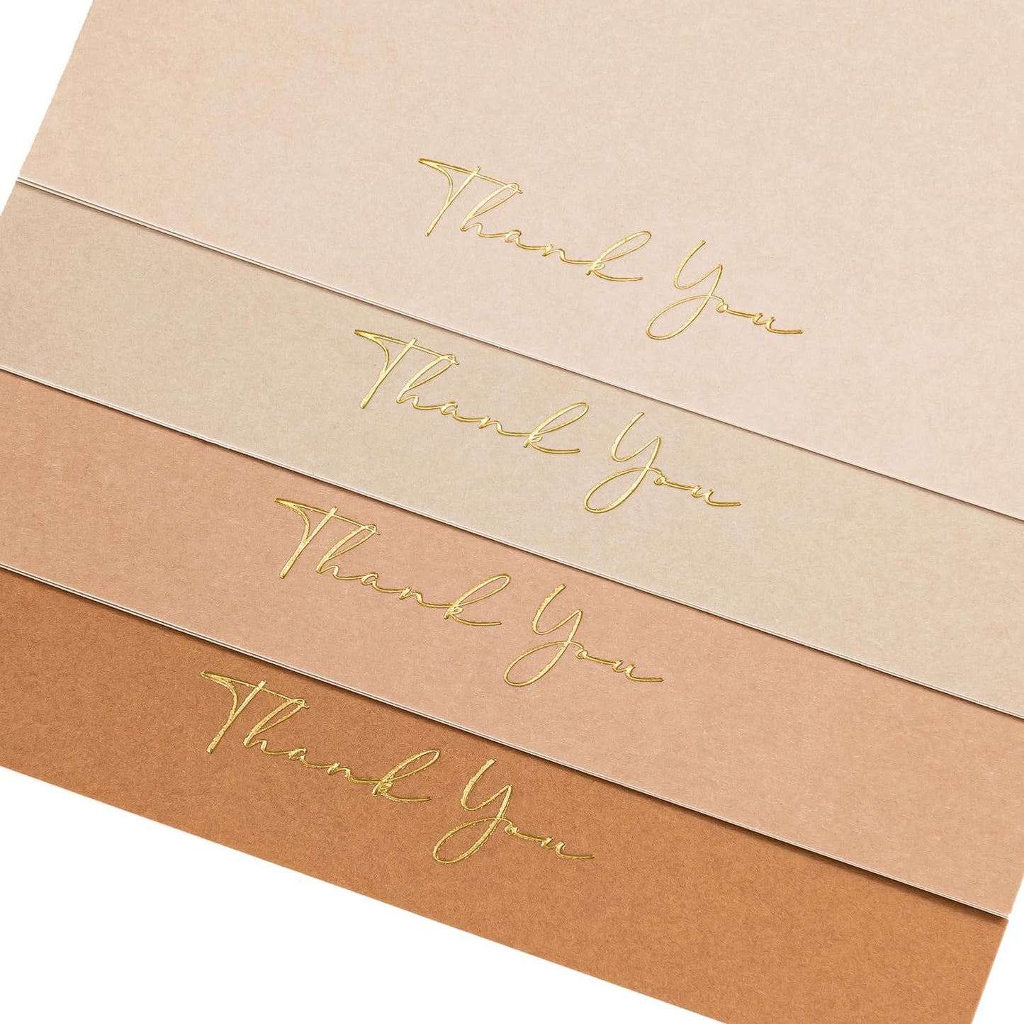 Crisky Neuttral Brown Thank You Cards with Envelopes & Stickers， 50 Pack Bridal Shower Graduation Thank You Cards Small Business, Wedding Baby Shower Birthday Funeral Notes Bulk