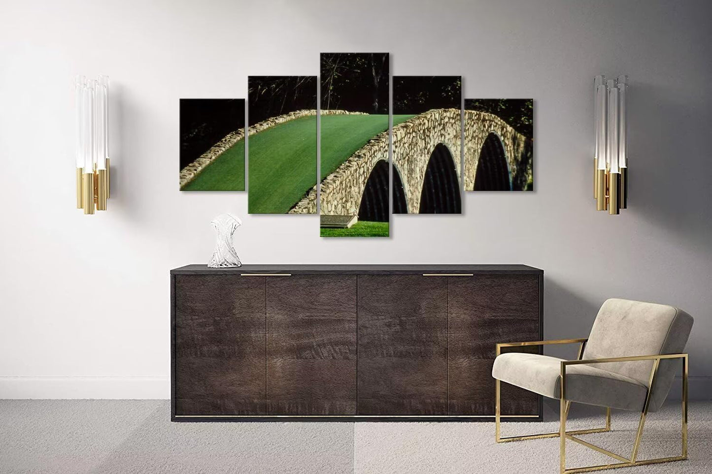 Famous Bridge at Augusta National Golf Course Wall Art for Living Room Bedroom Bathroom Home Decorations Augusta Golf Course Pictures Posters Framed Artwork Ready to Hang(60''W x 32''H)