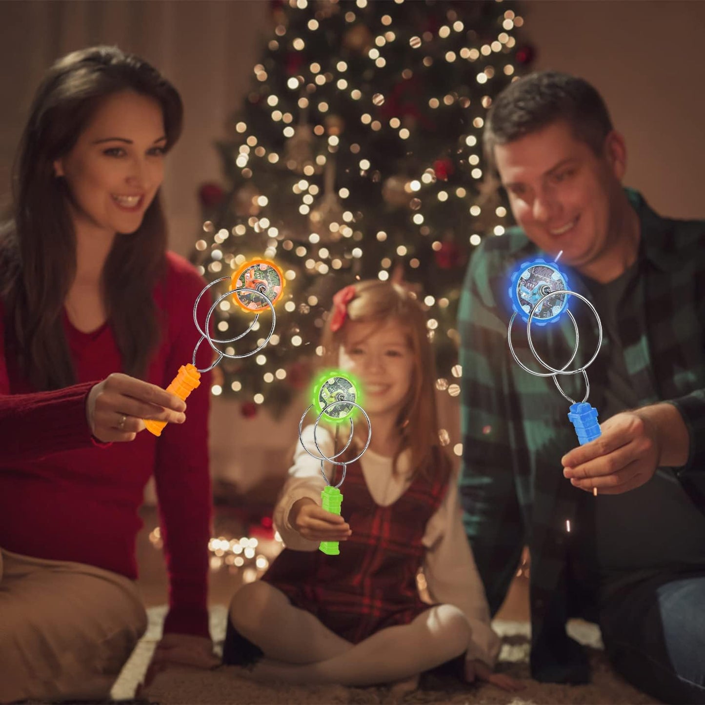 Jishi Light Up Gyro Wheel 3pk Magic Rail Twirler Toy Gifts for Kids Stocking Stuffers for Boys 8-12, Magnetic Yoyo Spinner Sensory Fidget Toys for Kids Ages 3-5 4-8-12 Year Old Boys Girls Teens Adults