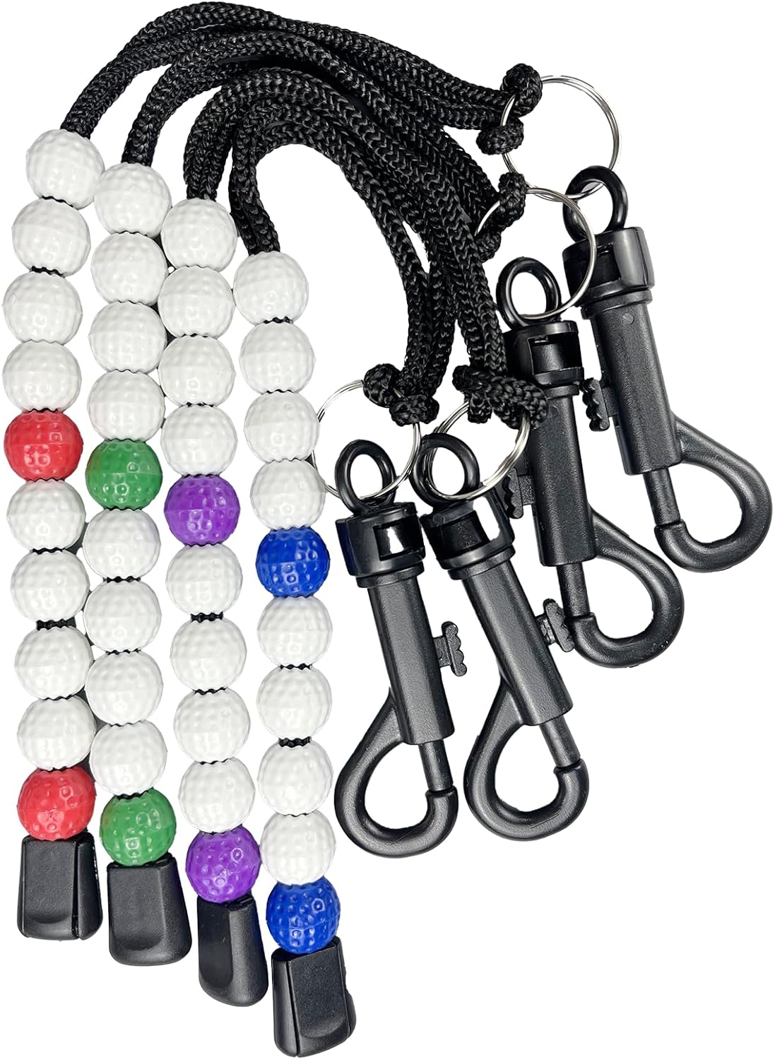 Golf Stroke Counter, 4 Pack Golf Beads Score Counter with Clip for Referee Caddy Golfer