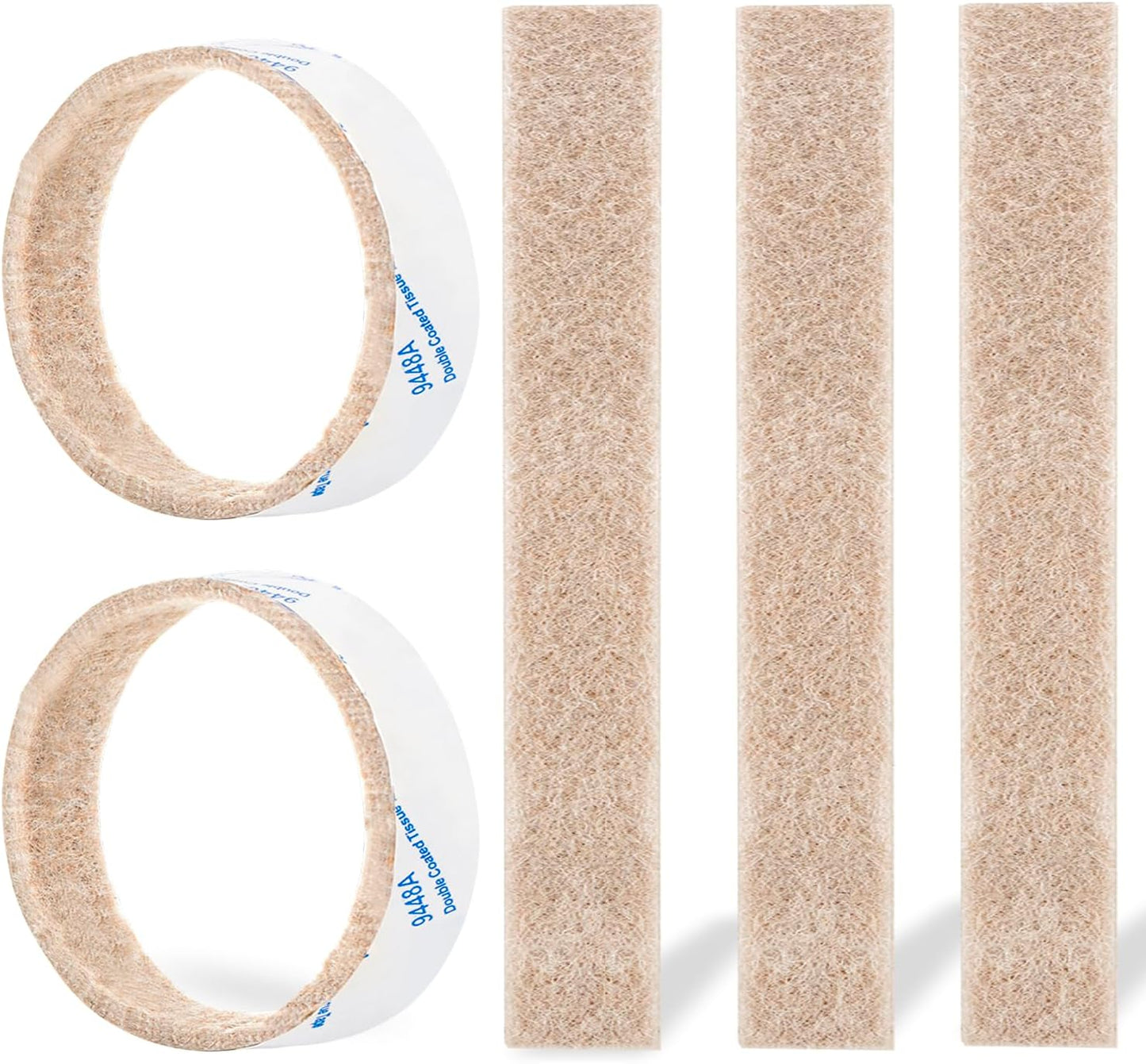 Felt Strips 10Pieces Pack 1x 6 Inches Self Adhesive Beige Furniture Felt Strips Anti Scratch Heavy Duty 5mm Thick Floor Protector for Rocking Chair for Hardwood Floor