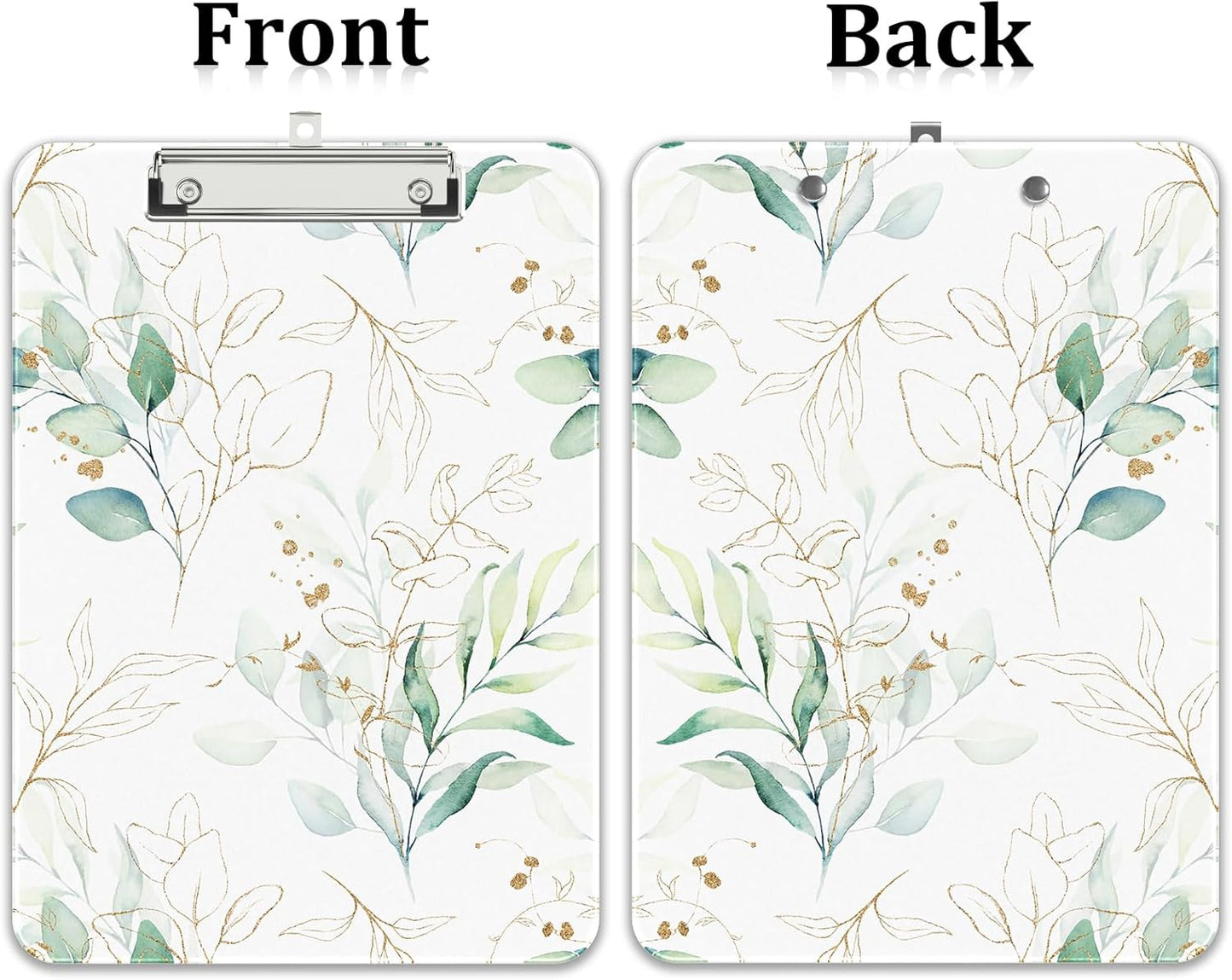 Rimilak Plastic Clipboards with Metal Clip, A4 Letter Size 9 x 12.5 in, Office Decorative for Students Women Men and Kids, Cute Custom Pattern, Beauty Leaves