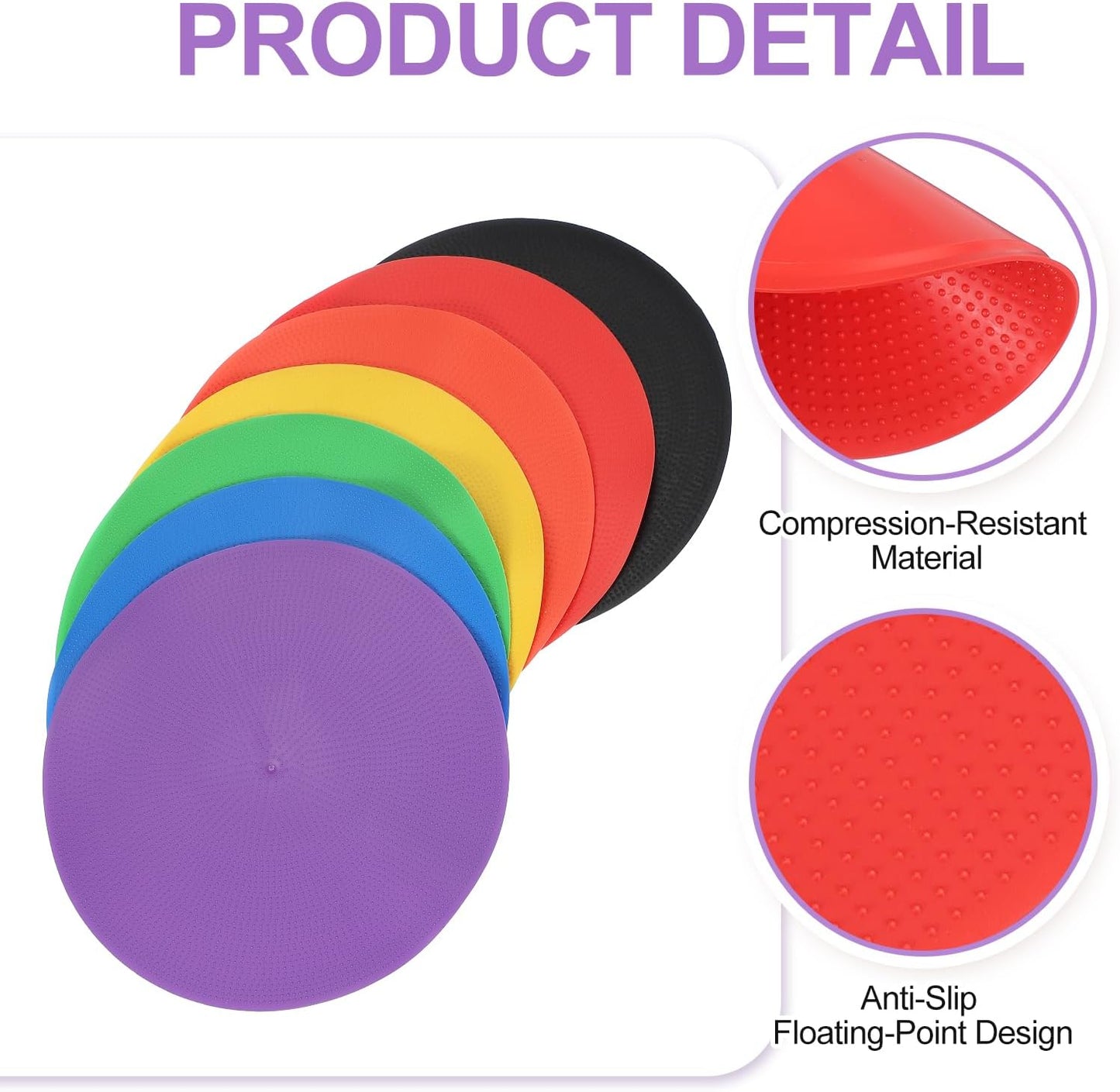 PATIKIL Spot Markers, Non-Slip Floor Dots Agility Markers Flat Field Cones Poly Dots for Gym PE Speed Training Dance Soccer Basketball Sports