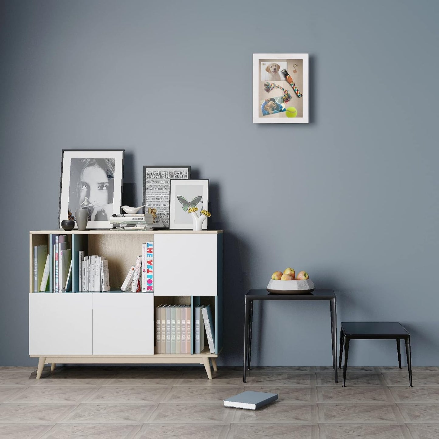 Love-KANKEI Shadow Box Frame 8x10 Shadow Box Display Case with Linen Back Memorabilia Awards Medals Photos Memory Box Gift Rustic White