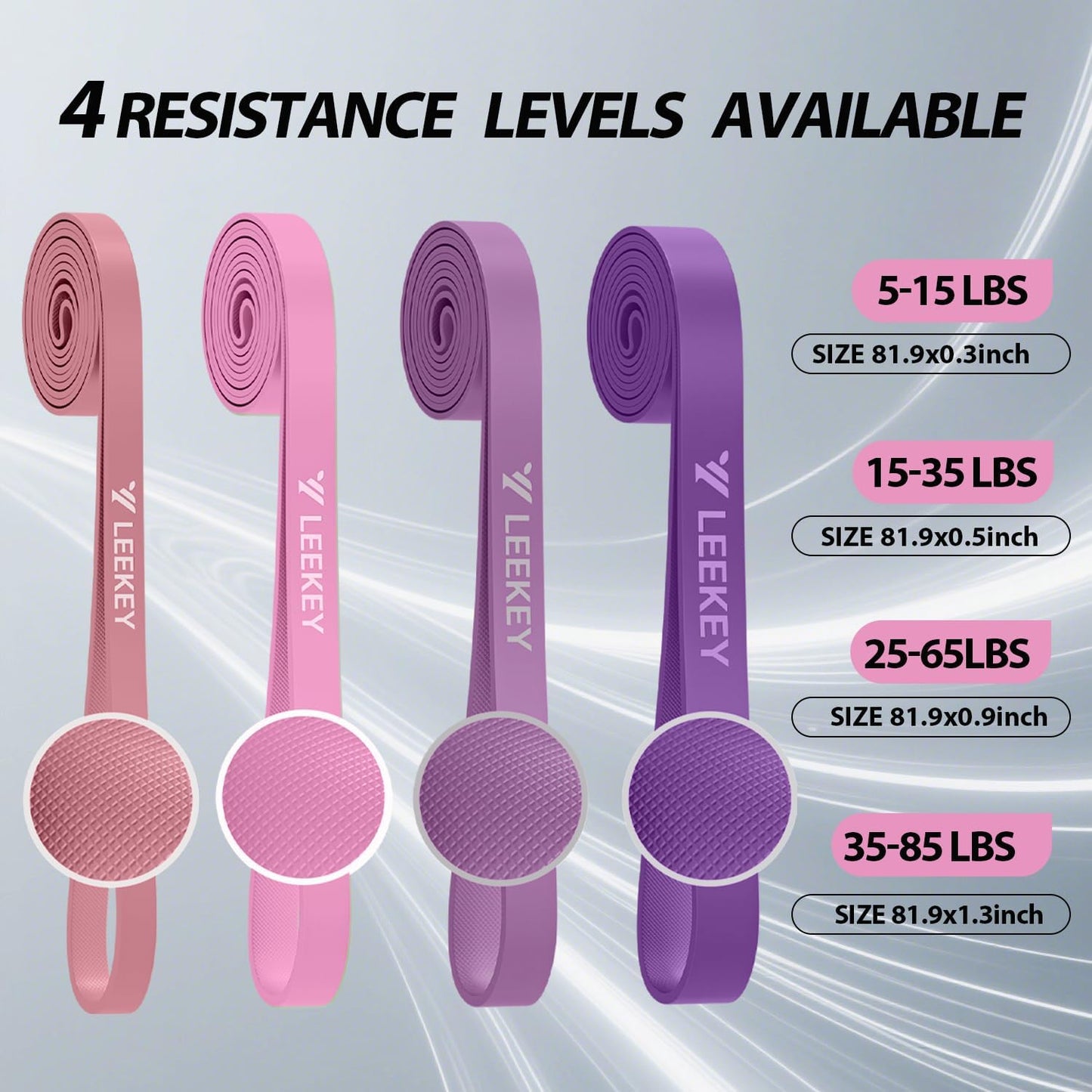 LEEKEY Resistance Bands, Exercise Bands with Handles,Pull Up Assist Bands - Band Set with Door Anchor - Bands for Working Out,Band for Men and Women Fitness Training,Home Workouts