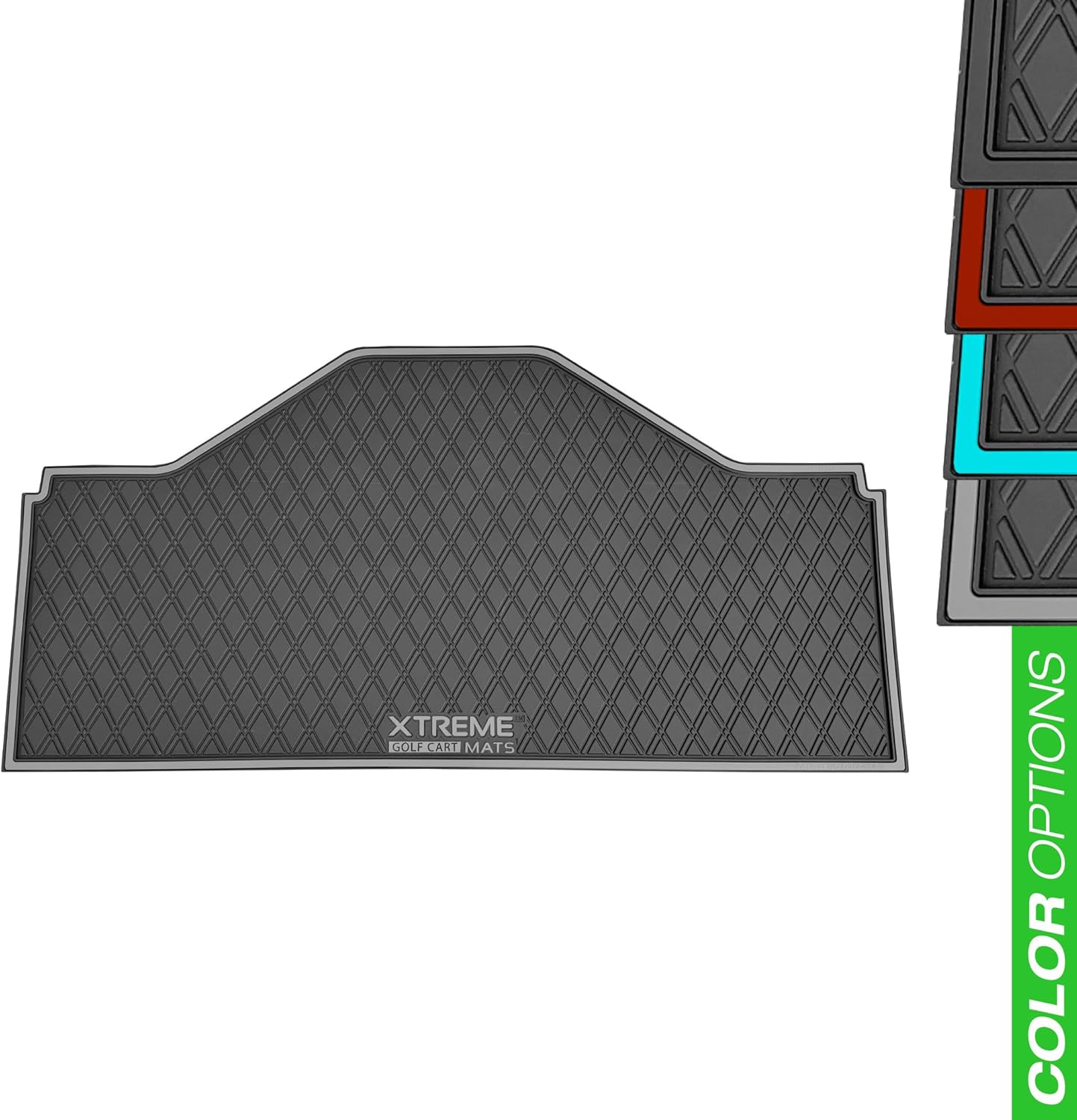 Xtreme MATS Evolution D5 Golf Cart Floor Mat - Rubber Double Diamond Design - Fits DMAX, GT 4 & 6, D5 2 Seater or 2+2 Including Evolution Maverick and Ranger Trims (Grey Trim, D5 Front Row Only)