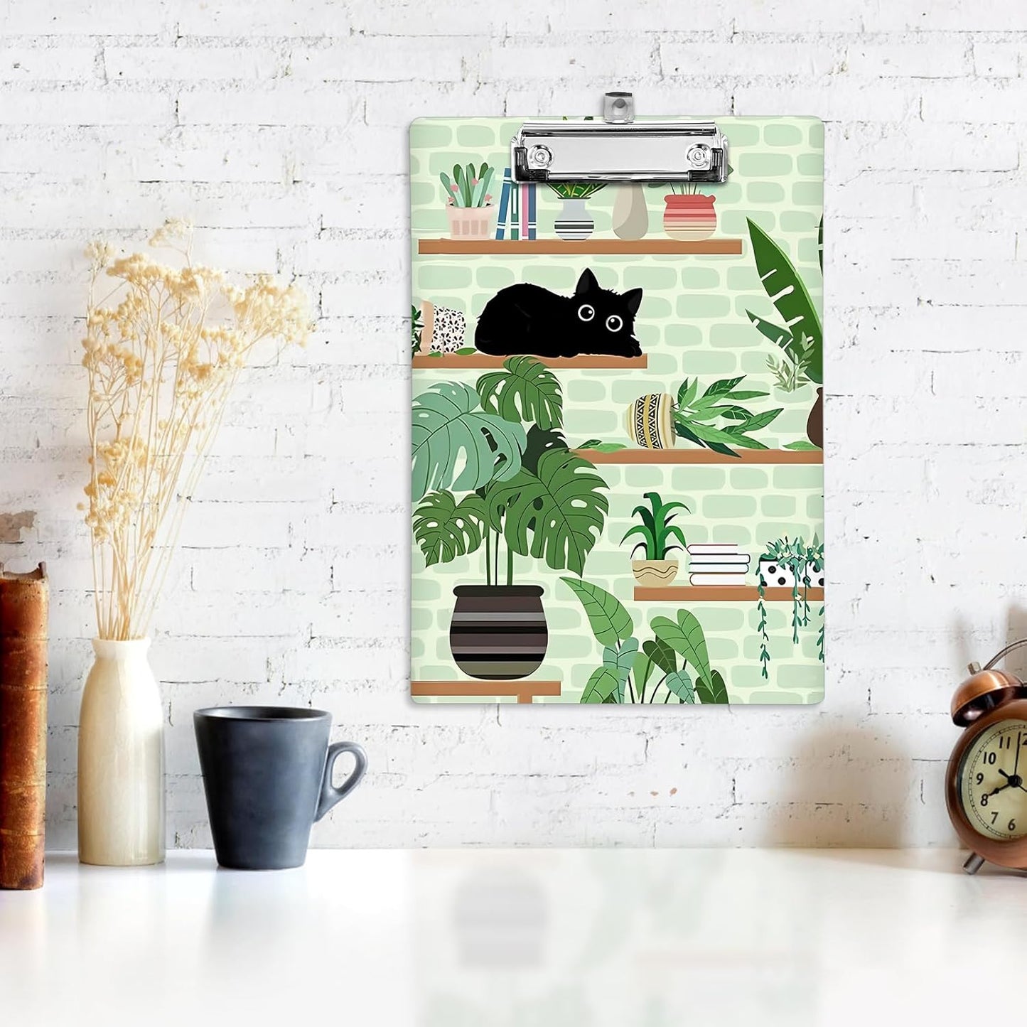 Plastic A4 Clipboards, Cute Fashion Clipboard Decorative, 12.2" x 8.7" Standard A4 Size Clipboards, Plastic Acrylic Clipboard for Teacher, Social Worker, Students,Women, Office Supplies(Black Cat)