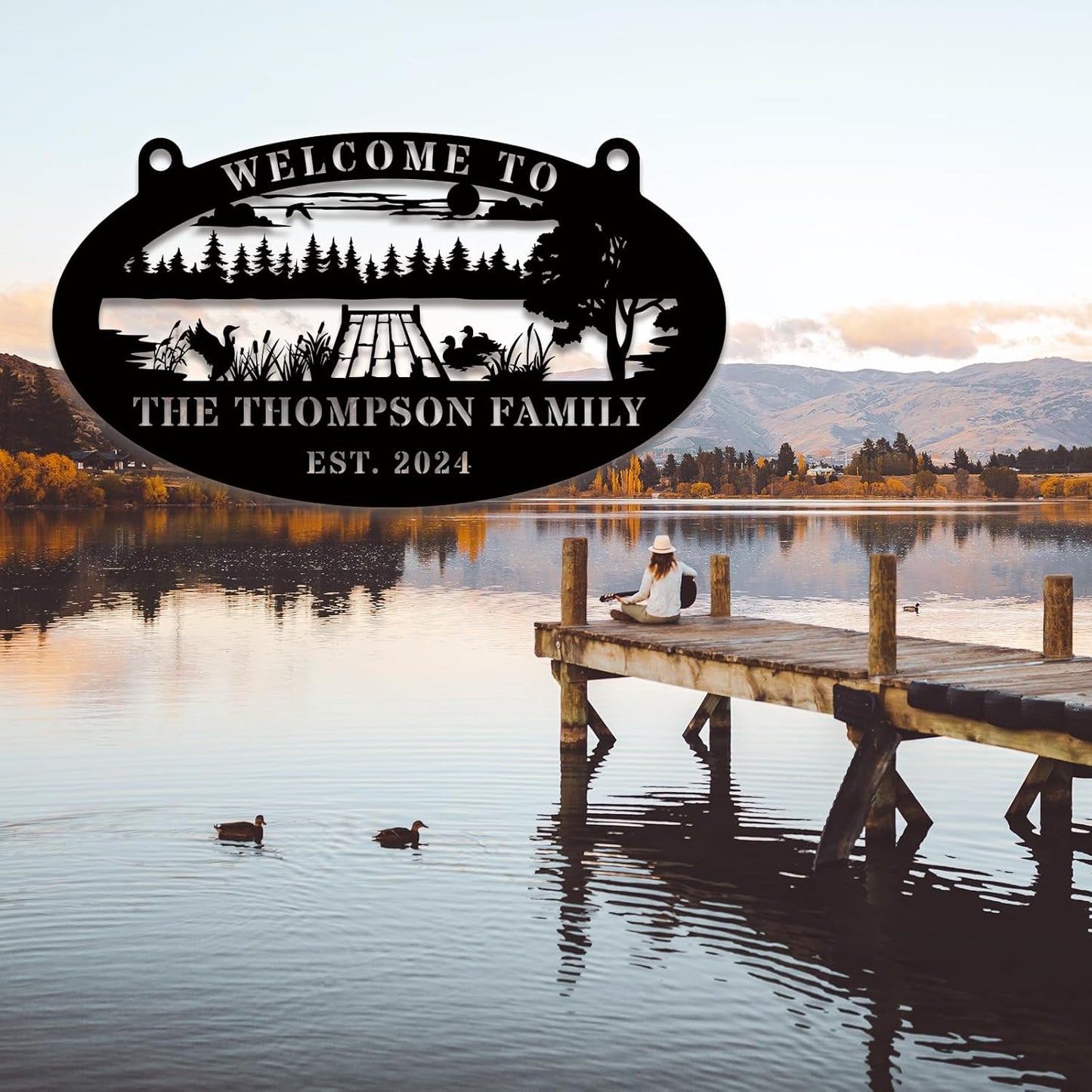 Personalized Lake Dock Metal Sign, Custom Outdoor Metal Sign, Personalized Family Lake Lot Sign, Dock Signs, Lakeside Signs, Outdoor Decor