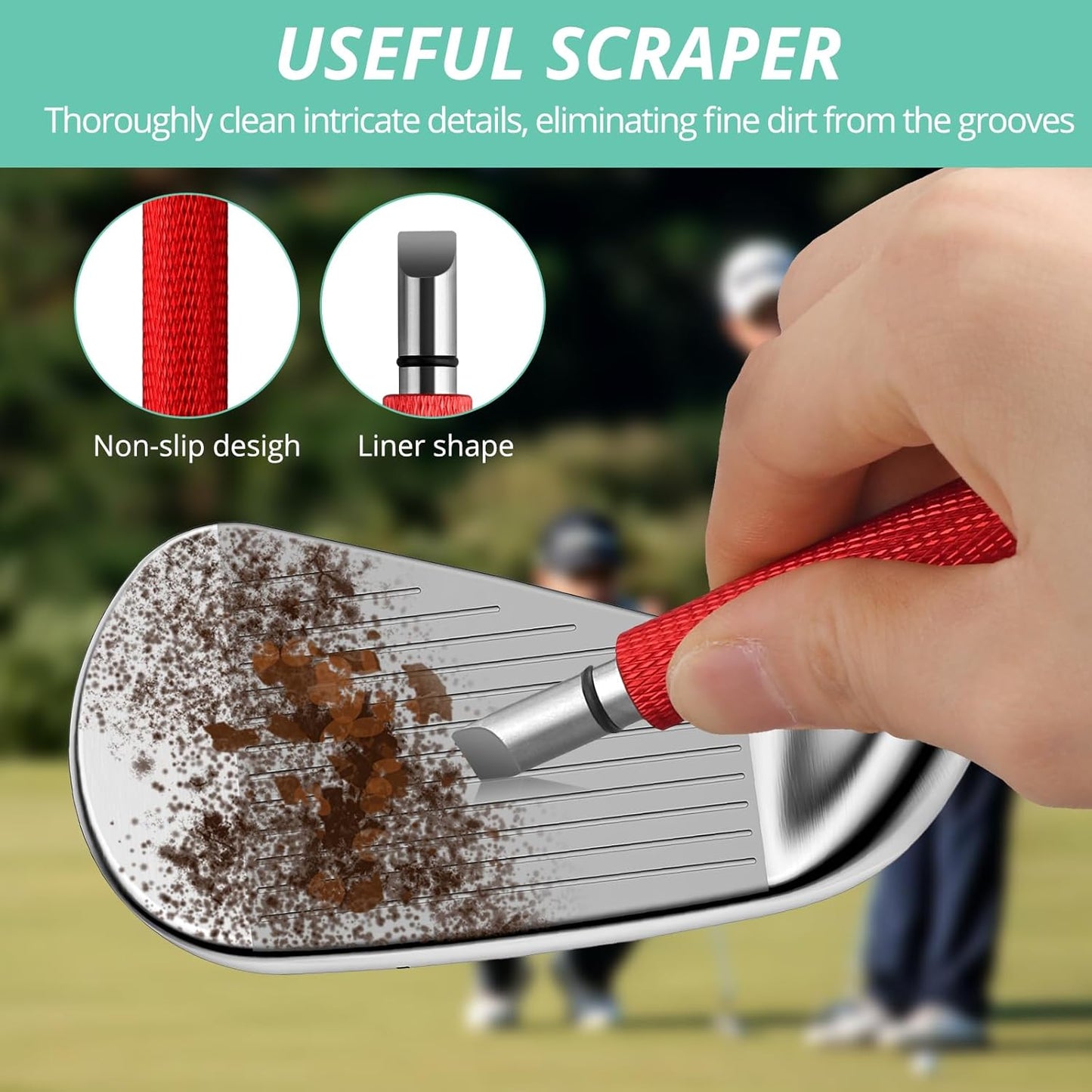 VINTEAM Golf Club Brush Cleaning Kit, Golf Towel, Golf Club Accessories