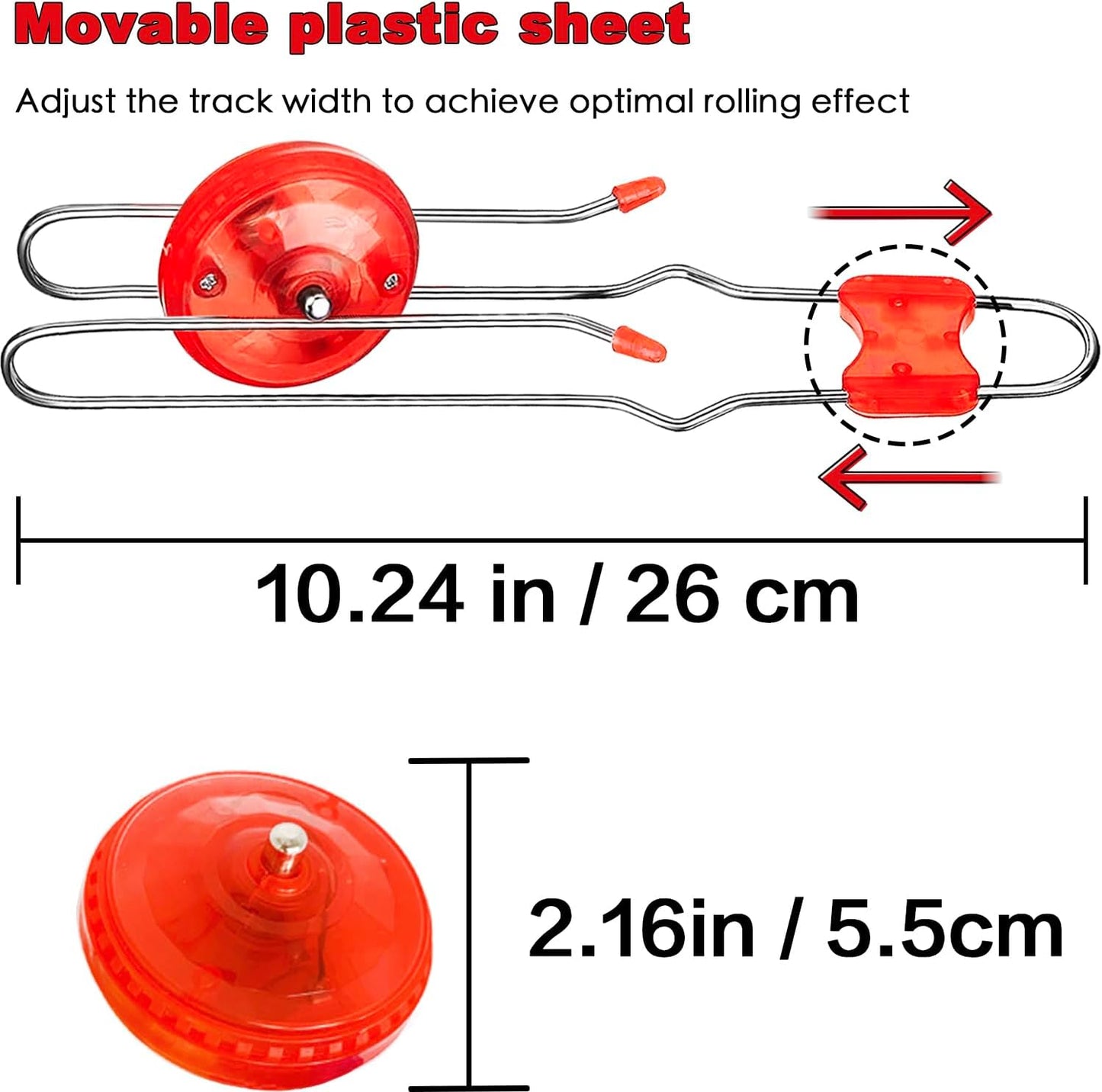 Jishi Retro Magic Rail Twirler Toy 3-Pack LED Light Up Glow Gyro Wheel Magnetic Yoyo Toys, Nostalgia Classic Vintage Gifts Party Favors for Kids Ages 3+ Year Old Boys Girls Christmas Stocking Stuffers