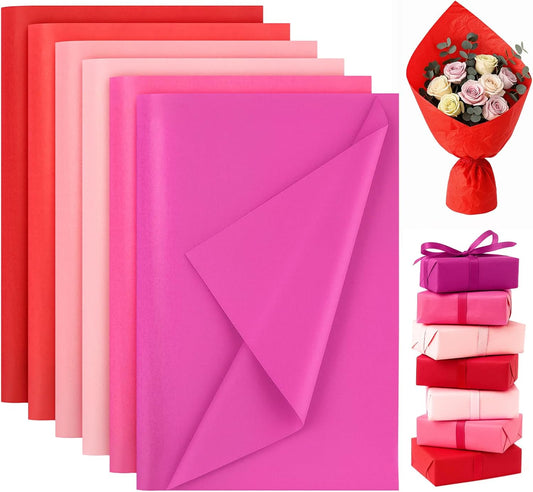 VGOODALL 450 Sheets Pink Tissue Paper, 11.5x8 Inch Red Gift Wrapping Paper for DIY Crafts Party Decorations