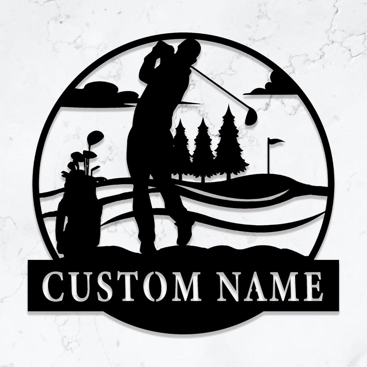 Custom Golf Metal Wall Art, Golf Sign, Personalized Golfer Gift, Mancave Decor, 8-24 Inch