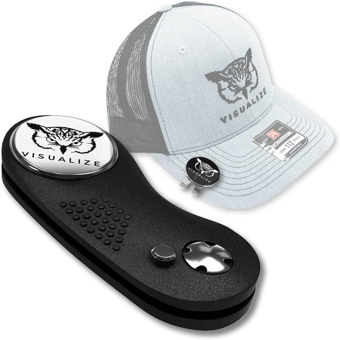 VISUALIZE Elite Switchblade Golf Divot Repair Tool Set with Ball Marker - Sturdy Anodized Aluminum - Perfect Golf Accessory Gift