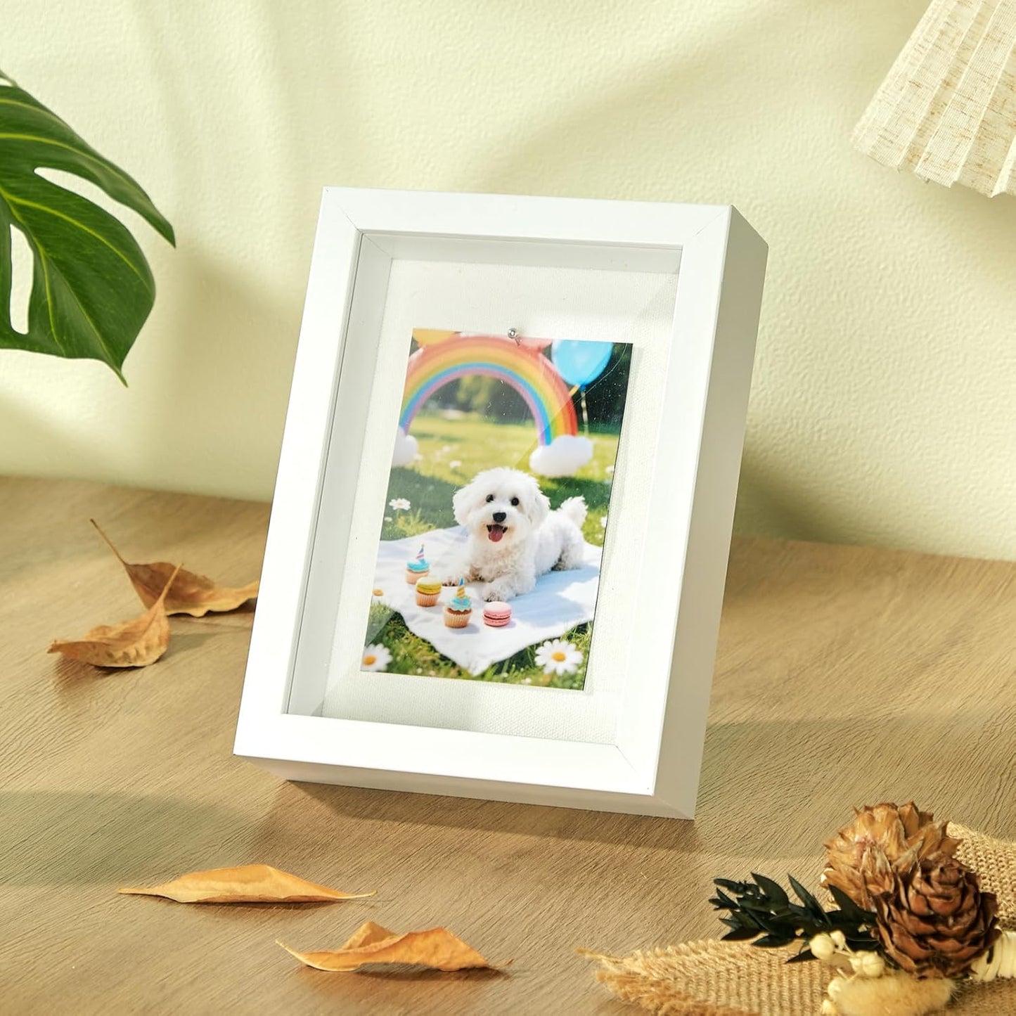 5x7 Mini Shadow Box Display Case Picture Frame with Soft Linen Back,Small Deep Black Shadow Box 5x7 for Flowers Medal Display Case Jersey pet Graduation Memorabilia Baby Ltems Crafts Photos