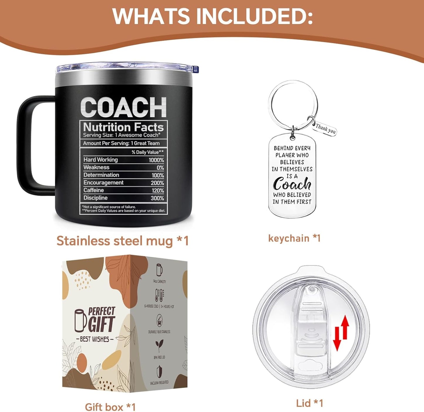 Fufendio Coach Gifts for Men - Best Coach Ever Mug 14oz - Football, Basketball, Baseball Coaches Appreciation Gifts - Christmas Gift for Soccer, Volleyball, Softball