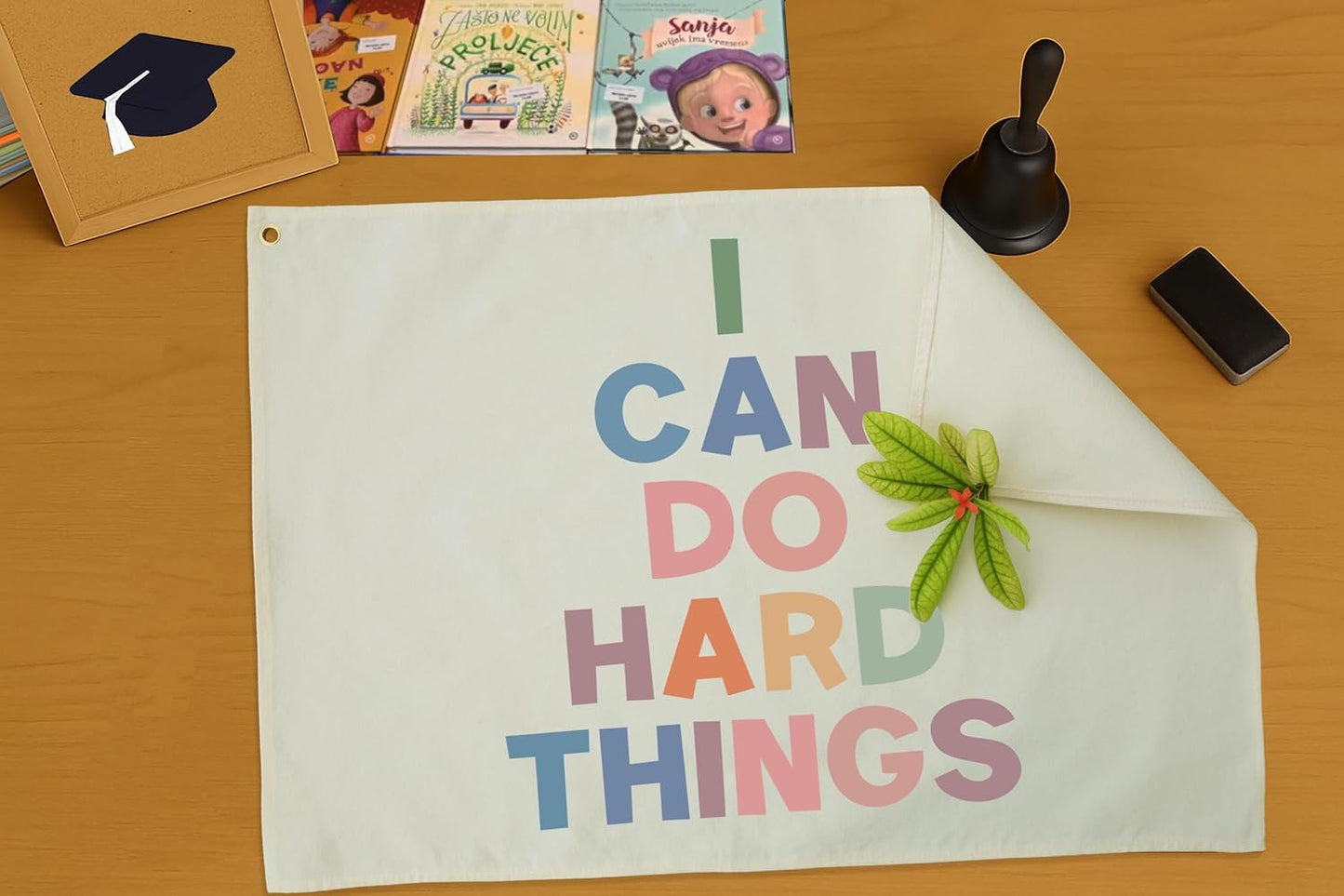 Classroom Decor-Inspirational Classroom Quotes-Teacher Gift-Hanging Rectangle Banner Flag Wall Decor-Positive Growth Mindset Quotes for Playroom Homeschool Nursery-I Can Do Hard Things-28.5"L×20"W