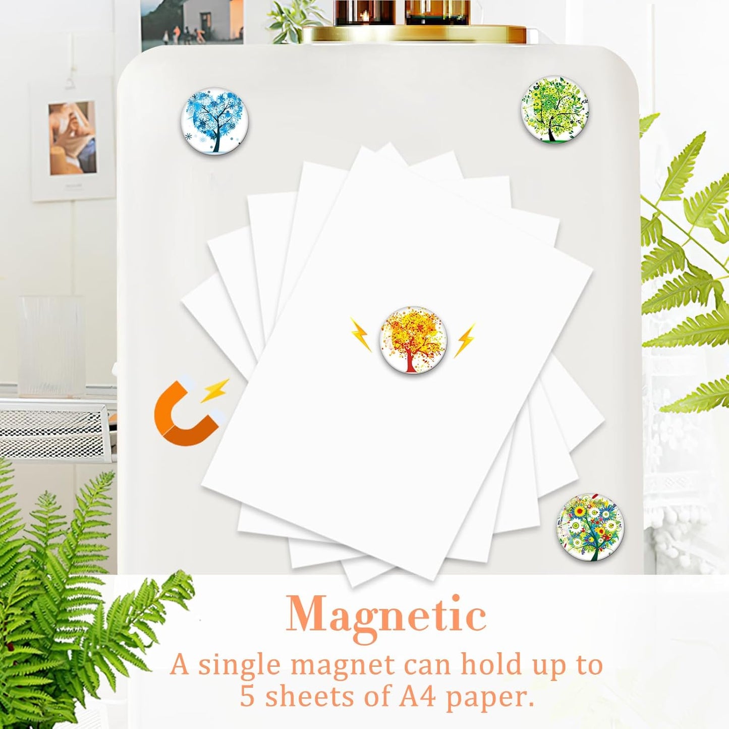 MORCART 16PCS Refrigerator Magnets, Cute Tree Fridge Magnets of Life Locker Whiteboard Decorative Magnetic Board Cabinets Classroom Office Cubicle School