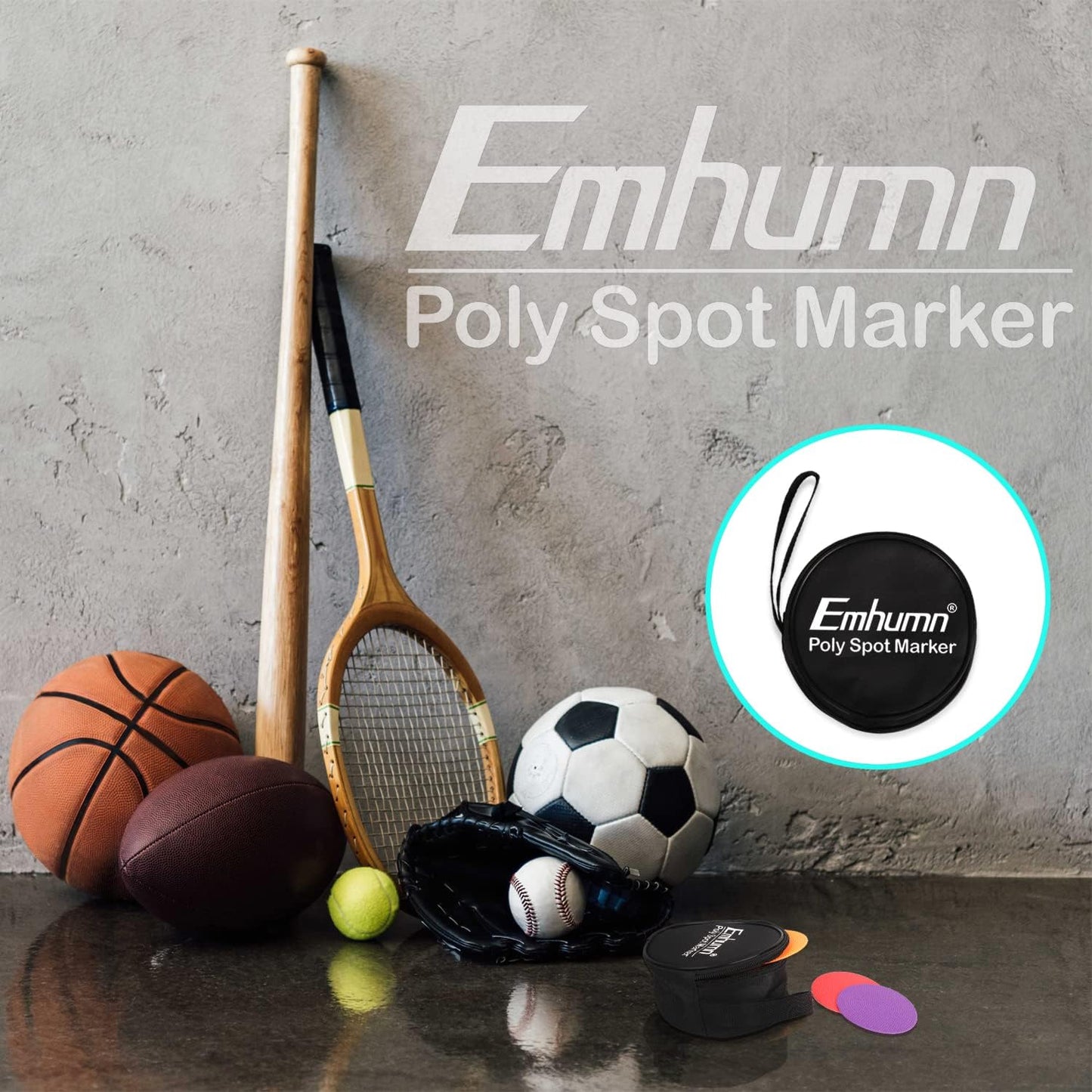 4inch & 9inch Poly Spot Markers for Agility Dot for Gym/PE Training, Dance, 6/12/24 Pcs Round Multiple Color & Size Rubber Non-Slip Spot Marker for Games, Floor Dots and Sport Activities