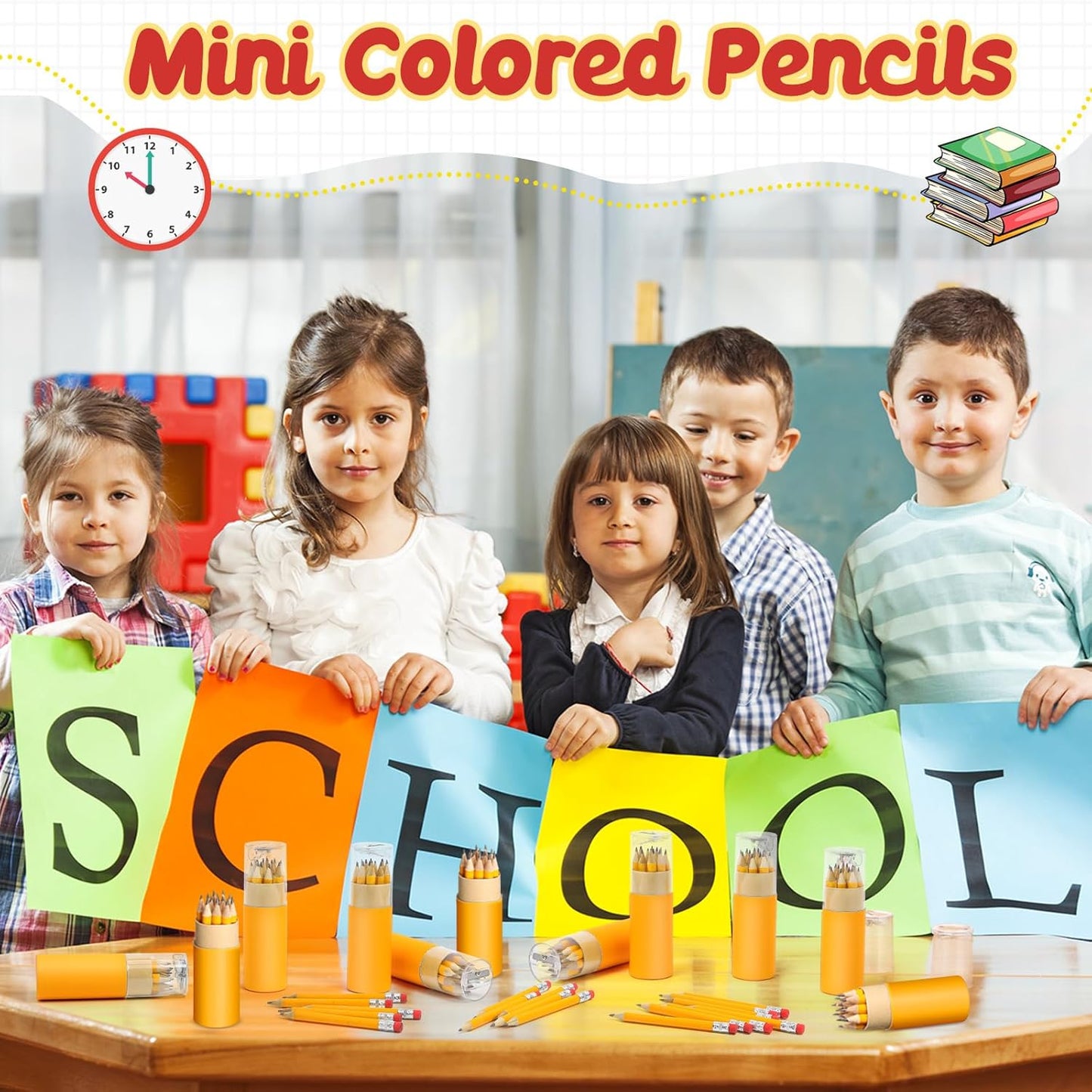 60 Pack 720 Pcs Mini Golf Pencils Bulk with Eraser and Sharpener 2HB Pre-sharpened Yellow Half Pencils Short Pencil Gift for Kids Back to School Party Favor Classroom Supplies Golf Event