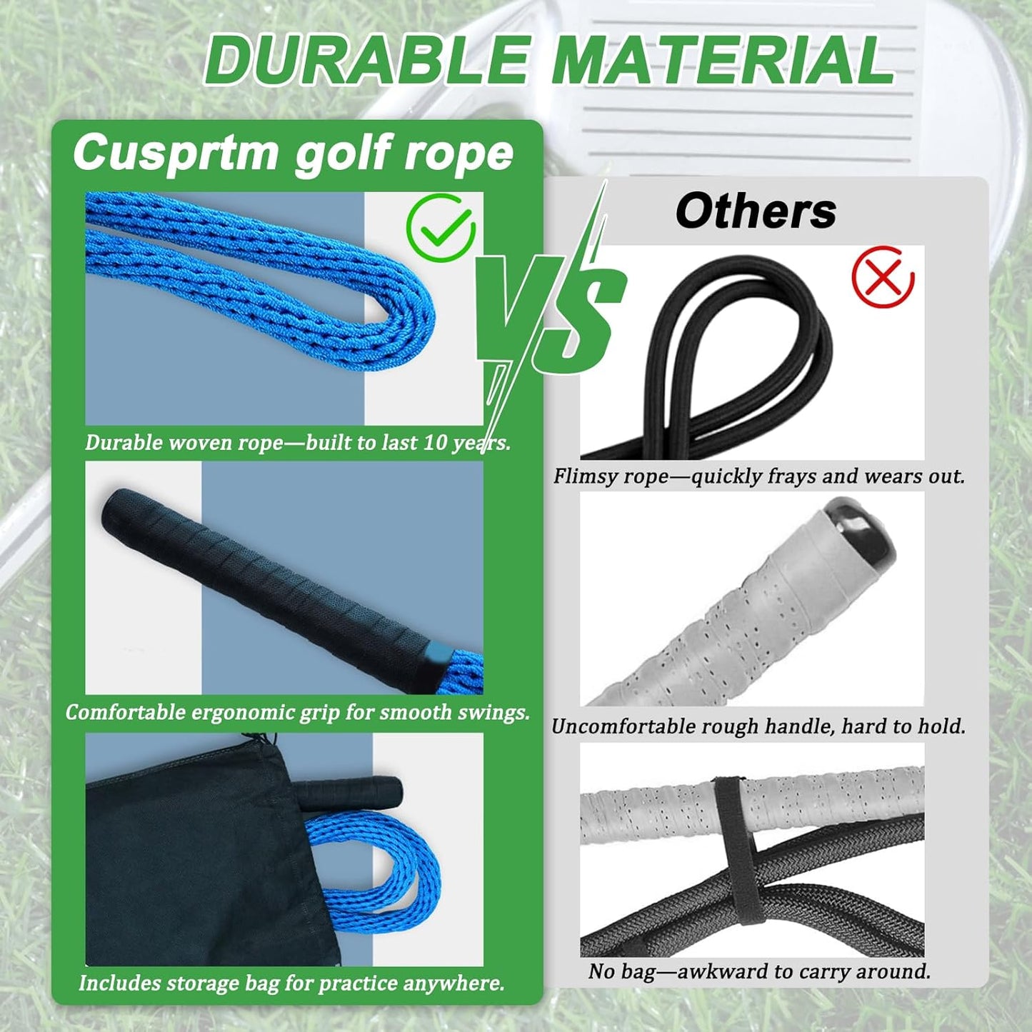 Golf Rope Swing Trainer, Professional Golf Swing Rope Training Aid to Improve Speed, Tempo, Rhythm, Flexibility and Strength, Golf Warm-Up Practice Equipment for Golfers of All Levels