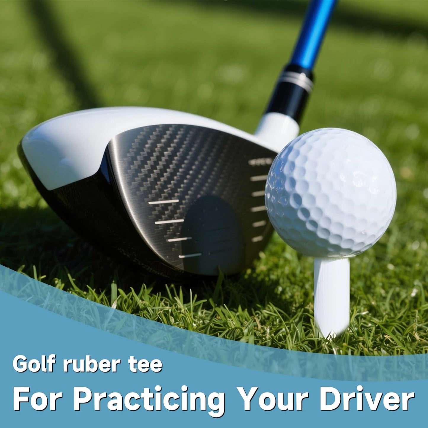 VIVIDLY Rubber Golf Tees for Mats & Driving Range & Golf Simulators - 6 Colors and 6 Sizes for Indoor Outdoor Backyard Home Office