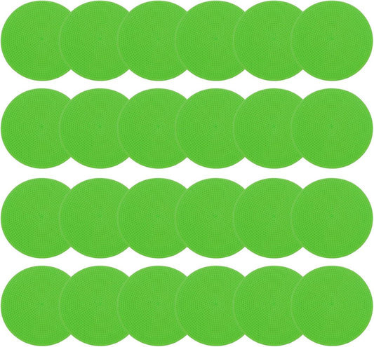 PATIKIL 4 Inch Poly Spot Markers, 24Pcs Non Slip Rubber Floor Dots with Storage Bag Flat Agility Cones for Sports Training Basketball Football