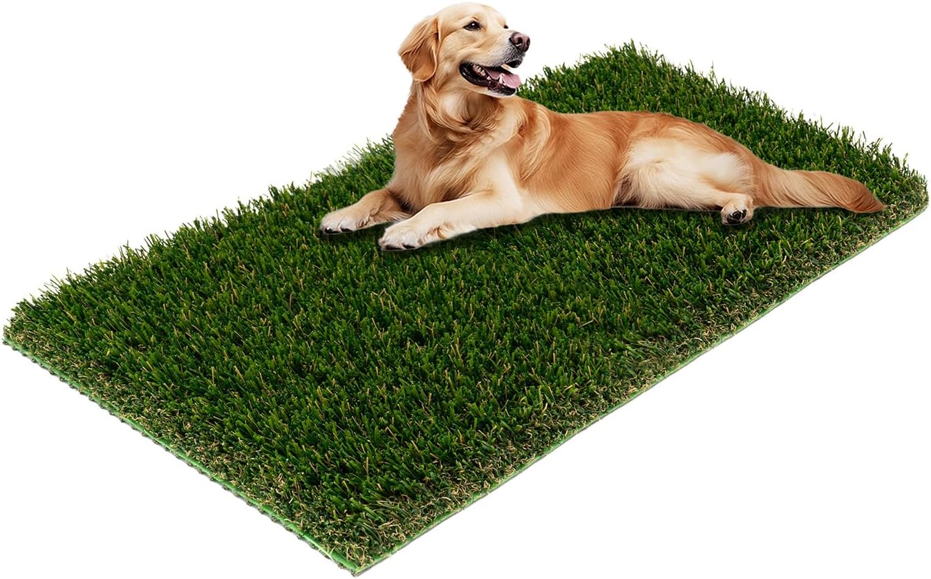 Artificial Grass Rug Outdoor Indoor,1.5 in Thick,Fake Grass Carpet Synthetic Turf Rug Realistic Turf Rug for Garden,Balcony,Patio with Drainage Holes (5FTX10FT)