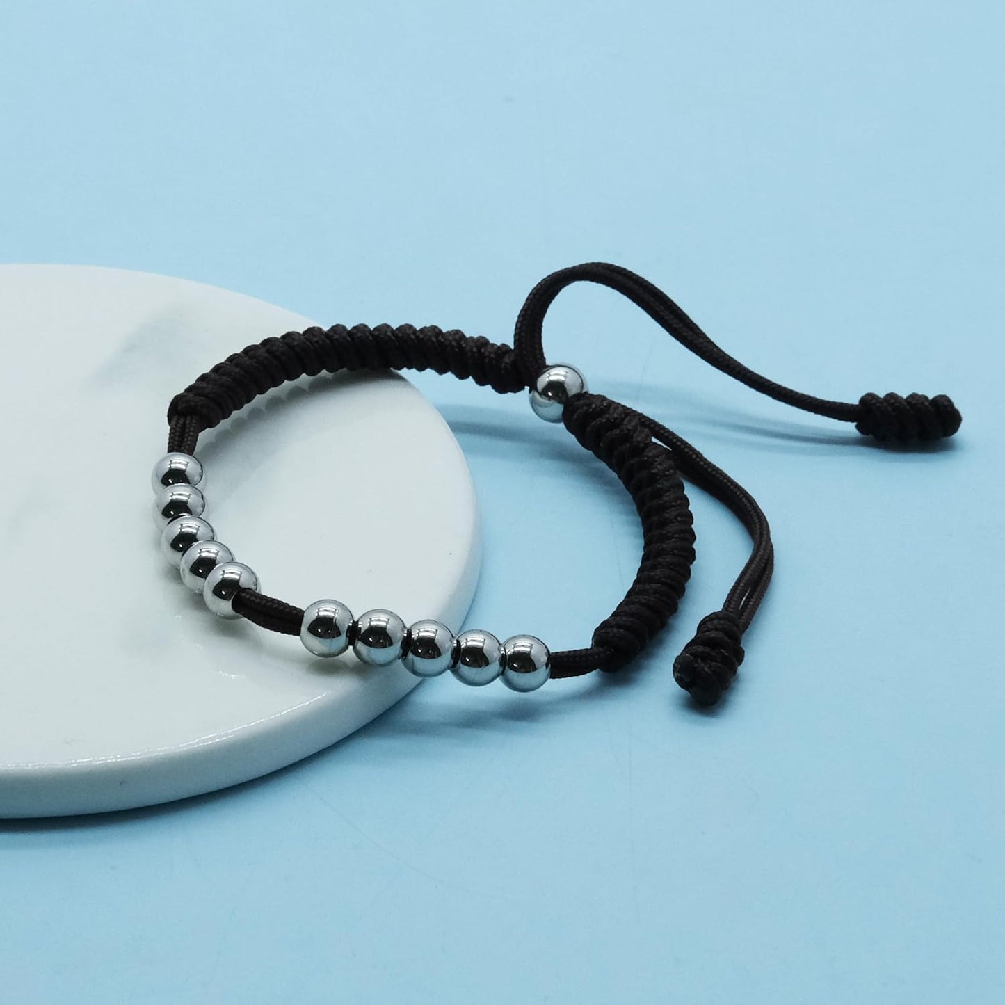 LAMIBEE Premium Golf Stainless Steel 10 Bead Score Counter Bracelet, Golf Stroke Count Bracelet, Resizable Easy Adjust Golf Round Scoring Tracker, Durable Stylish Golf Accessory