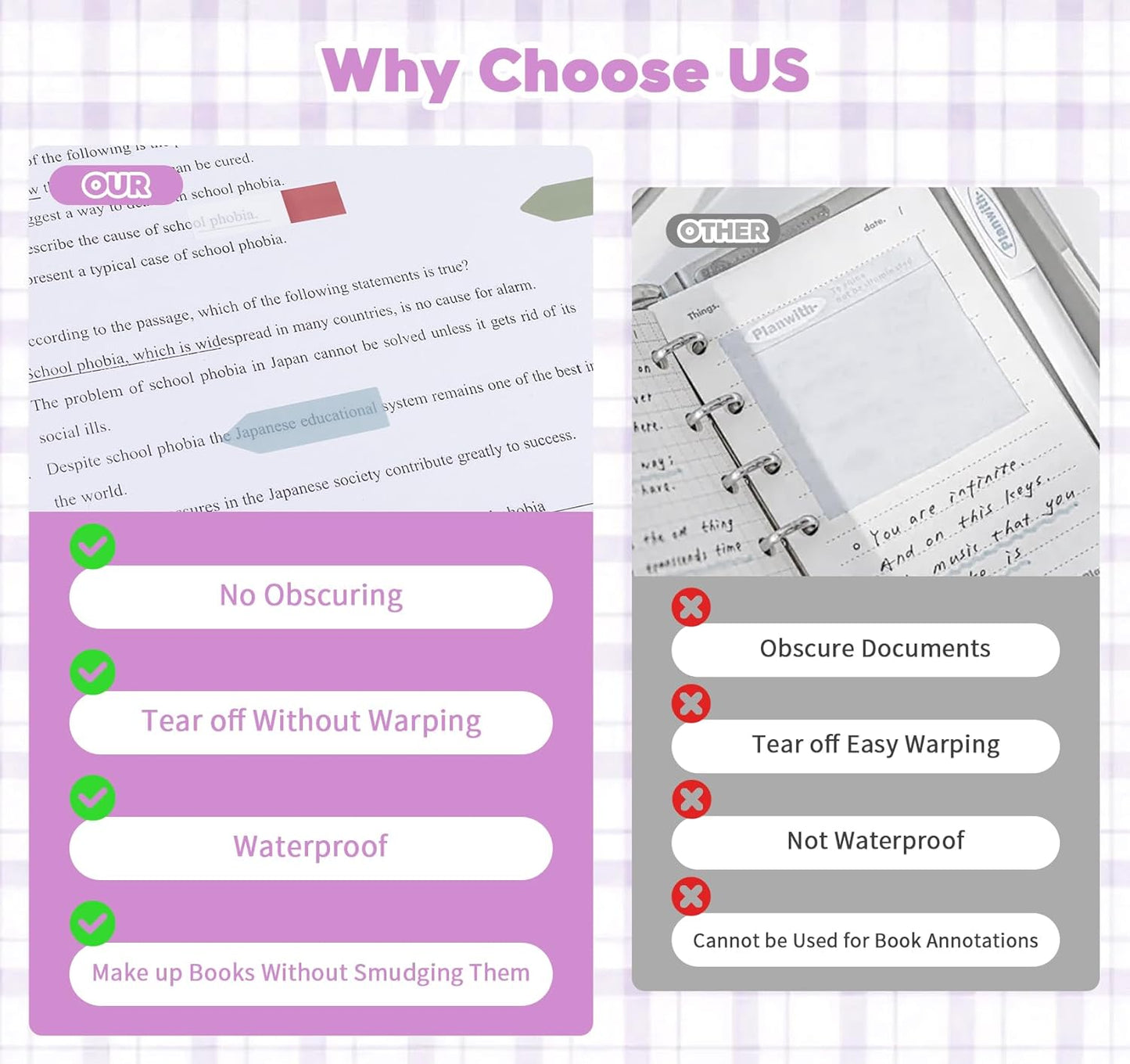 Sticky Tabs for Annotating Books,1260pcsTranslucent Self-Sticky Morandi Book Tabs for Binders,6 Styles Page Markers Writable&Repositionable Book Flags Strip for Journal Office School Stationery