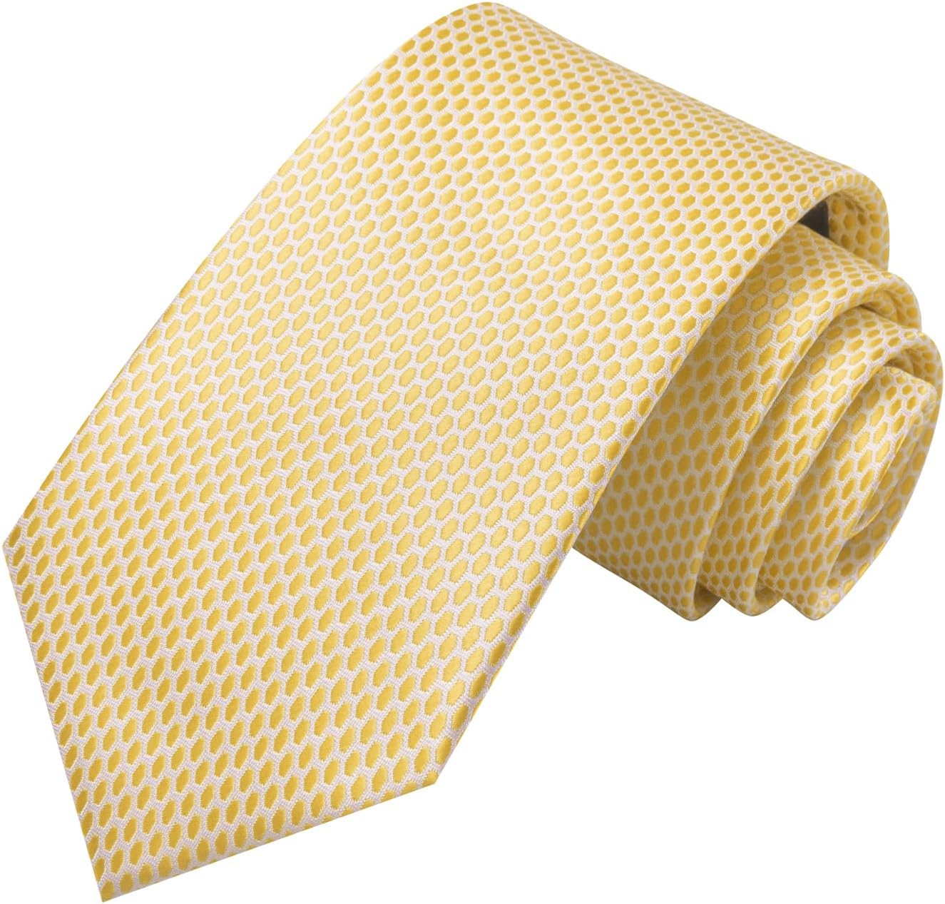 Hi-Tie Men 63inches Tie Set Extra Long Necktie Paisley Tie Pocket Suqare Cufflinks Big and Tall Men Tie