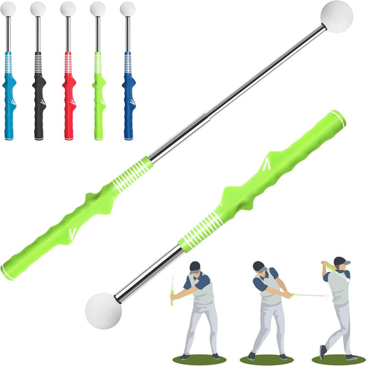 Retractable Golf Swing Training Aid:Golf Grip Trainer,Swing Trainer with Swing Sound Prompt,Feedback,for Beginners.Golf Accessories for Indoor Practice-Strength,Tempo Training.