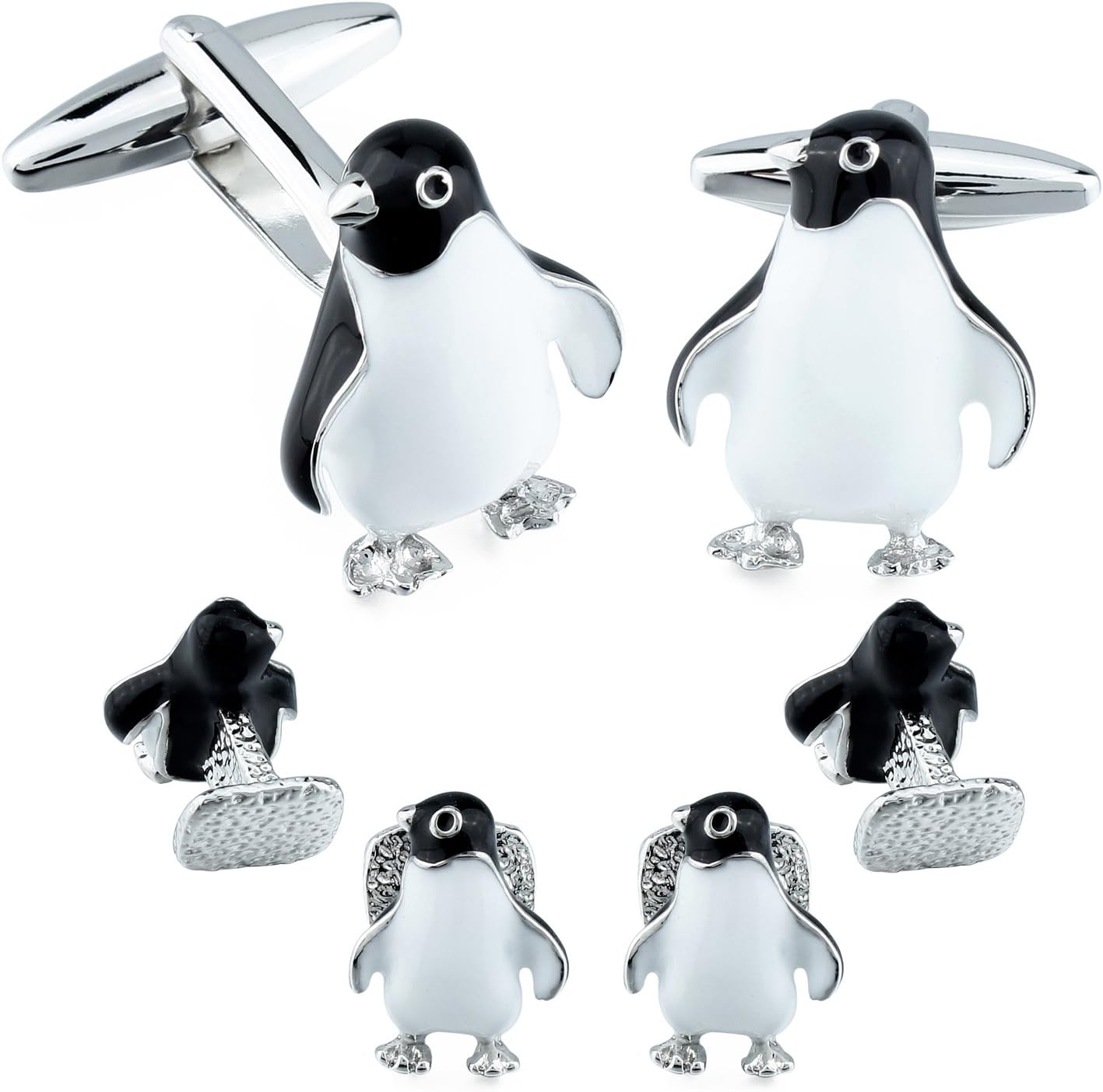 HAWSON Silver/Gold Cufflinks for Men with Tuxedo Shirt Studs,Men Accessories Jewelry with Gift Box,Gifts for Family,Best Friend on Wedding Business Birthday Anniversary