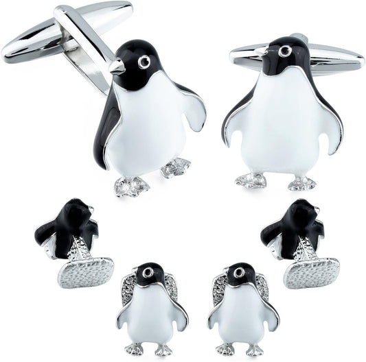 HAWSON Silver/Gold Cufflinks for Men with Tuxedo Shirt Studs,Men Accessories Jewelry with Gift Box,Gifts for Family,Best Friend on Wedding Business Birthday Anniversary