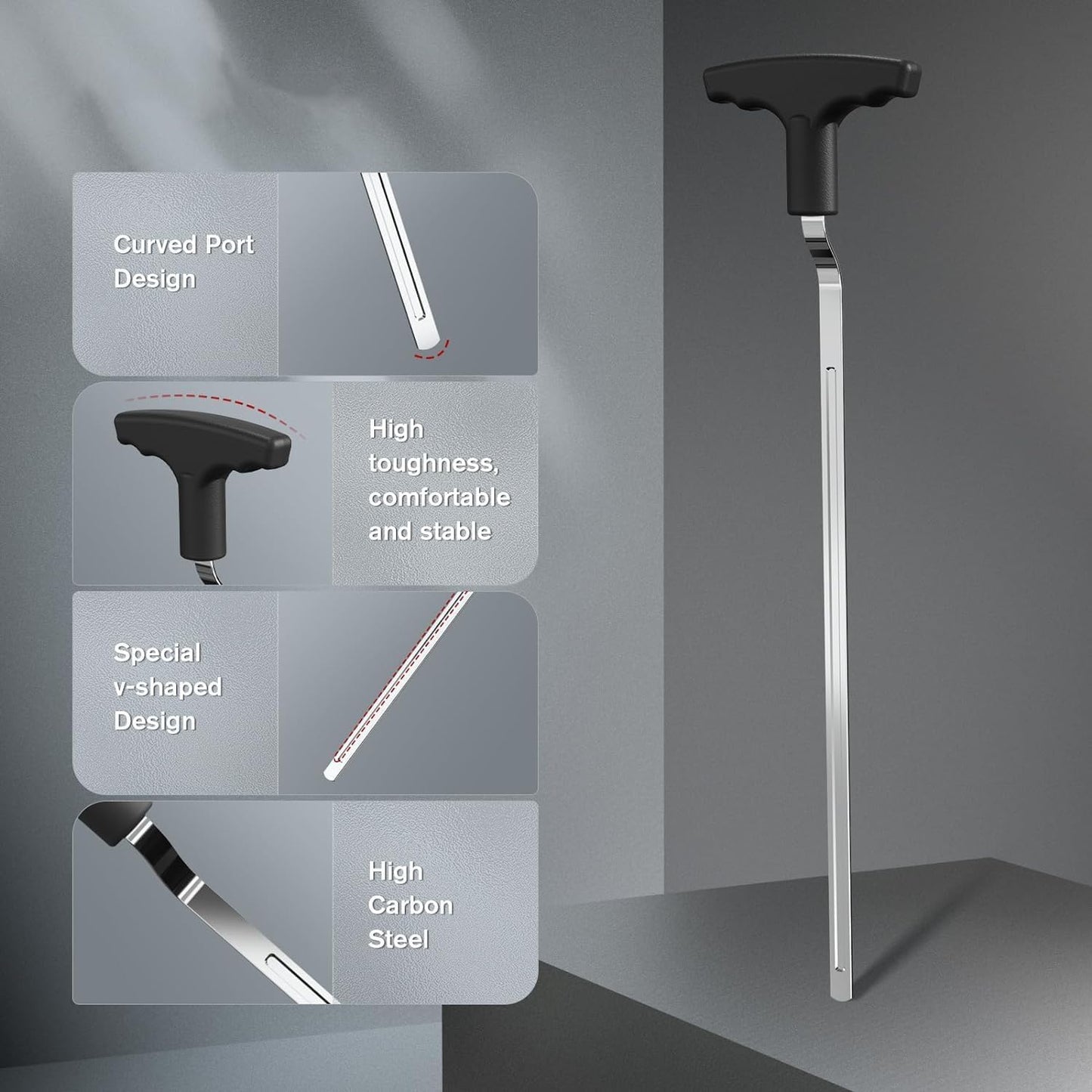 Golf Grip Removal Tool, V-Groove Grip Remover Saver 11" for Standard Length Swinging Grips Golf Grip Kit Golf Tools Golf Supplies Golf Grip Tool Grip Remover Gripping Tool