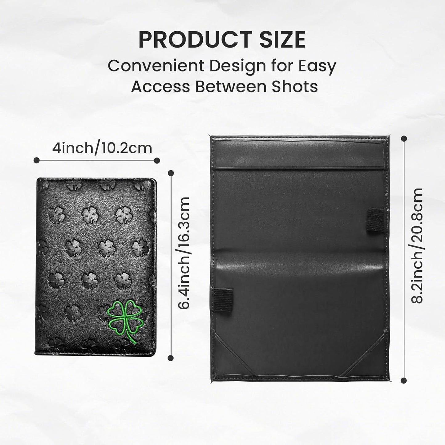 FINGER TEN Golf Scorecard Holder with 2 Free Pencils Value Pack, Premium Leather Yardage Books Cover Weatherproof, Lightweight Portable Score Tracking Accessories for Men Women