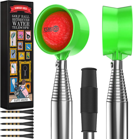 9Ft/12Ft Telescopic Stainless Steel Golf Ball Retriever for Water, High Durability Double Sided Golf Ball Picker Upper, Men's and Women's Golf Accessories Gifts.