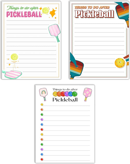 3pcs Pickleball Notepads, 150 Pages – Christmas Gifts, Funny Things to Do After Pickleball Memo Pads, Easy to Tear, Cute Office Supplies, Pickleball Gifts for Women, Novelty Notepads