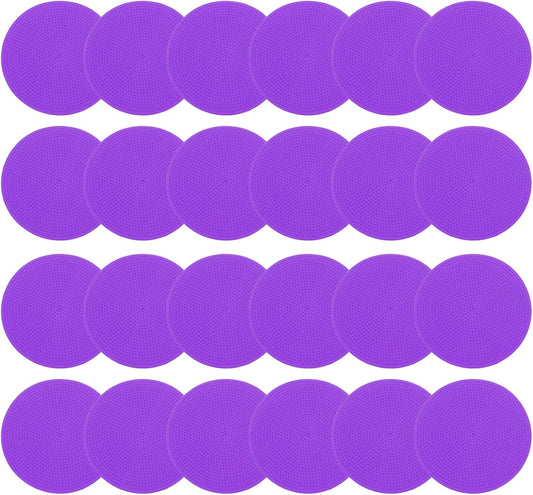 PATIKIL 4 Inch Poly Spot Markers, 24Pcs Non Slip Rubber Floor Dots with Storage Bag Flat Agility Cones for Sports Training Basketball Football