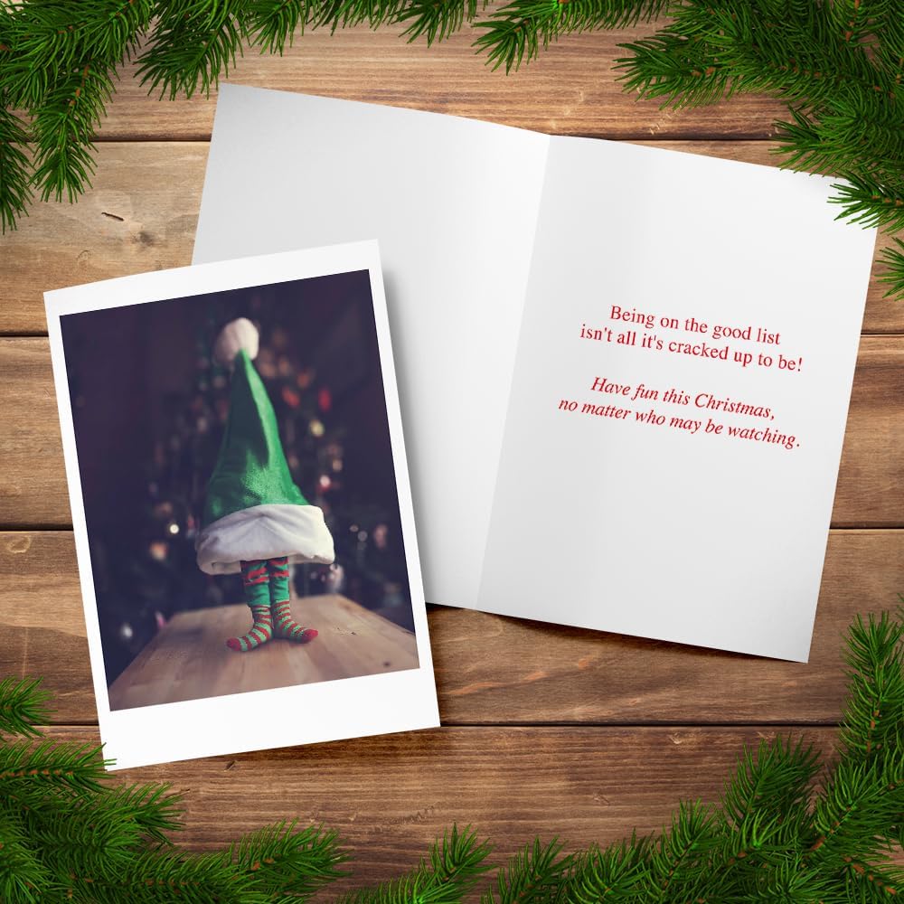Photographic Christmas Cards, Elf and Seek (6 Cards with White Envelopes)