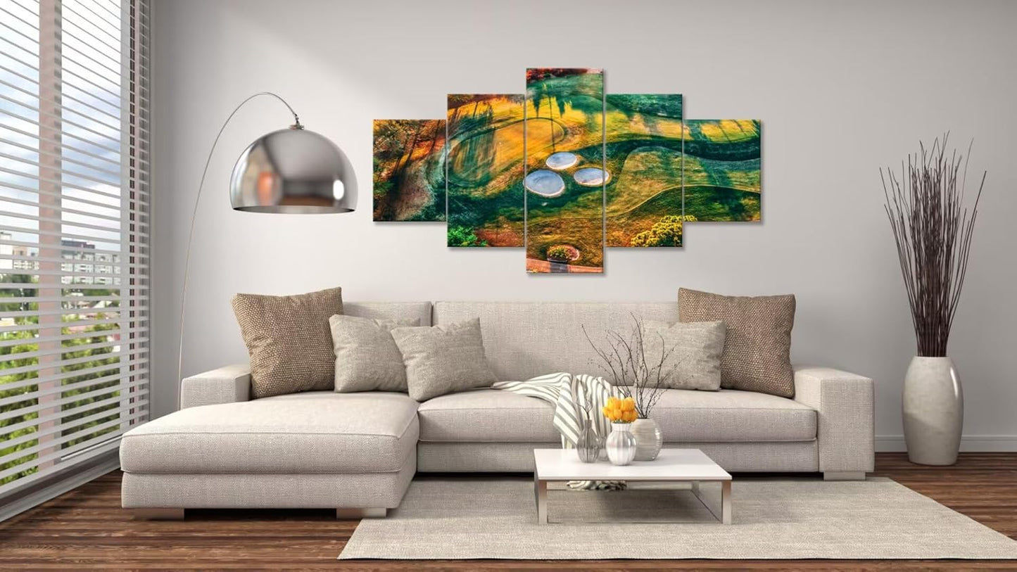 chenchenArt Florida Regatta Bay Golf Course Wall Art for Living Room Bedroom Bathroom Home Decorations Golf Course Pictures Posters Canvas Prints Modern Artwork Framed Ready to Hang(60''W x 40''H)