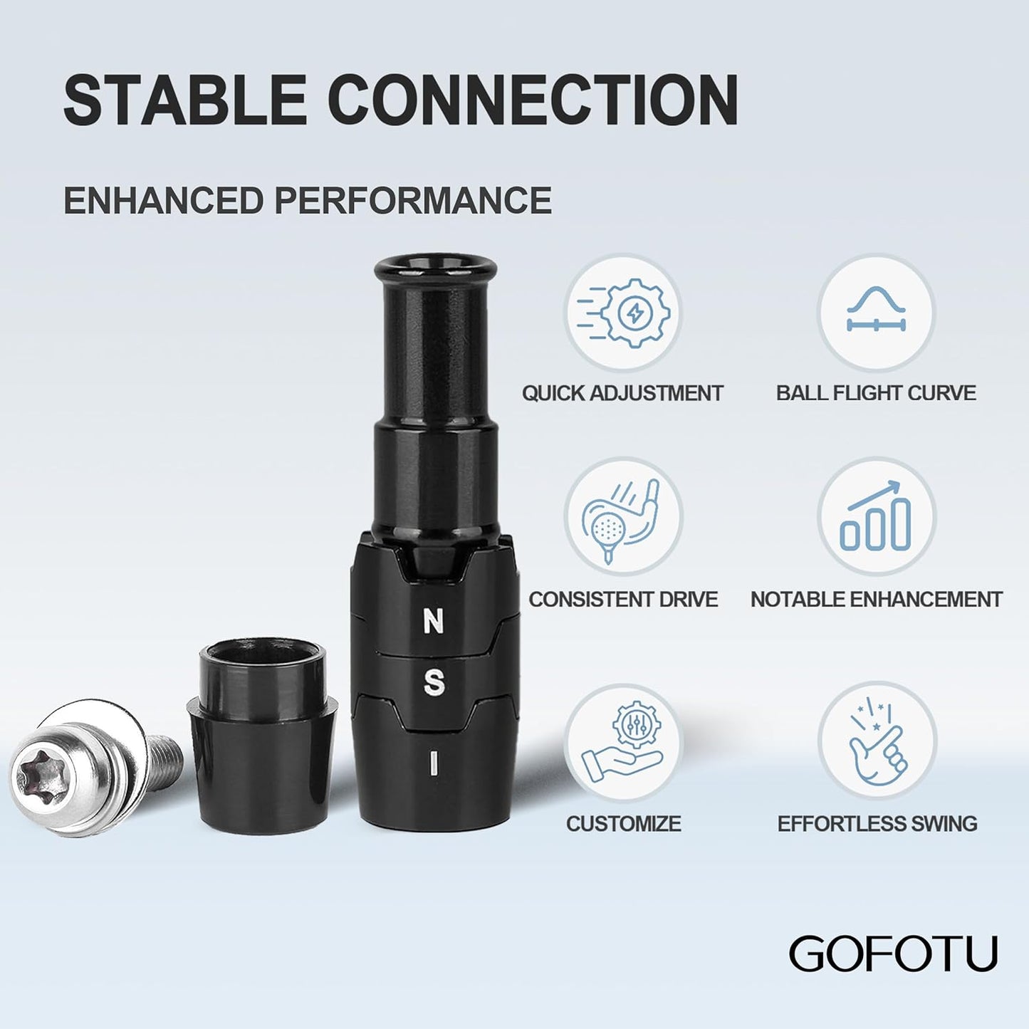 2PCS .335 Shaft Adapter Compatible with Callaway Elyte, Ai Smoke,Paradym,Mavrik, Epic Flash, GBB Epic, SUB Zero Driver RH