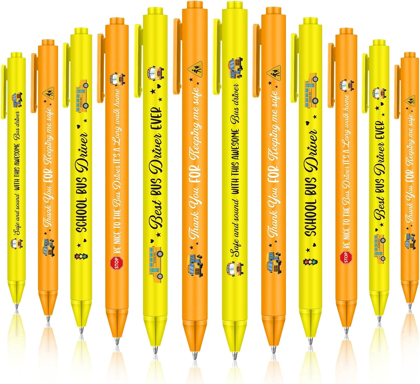 48 Pcs School Bus Ballpoint Pens Back to School Party Favors Black Ink Retractable Ballpoint Pens for Gifts Party Supplies Favors Accessories in Bulk