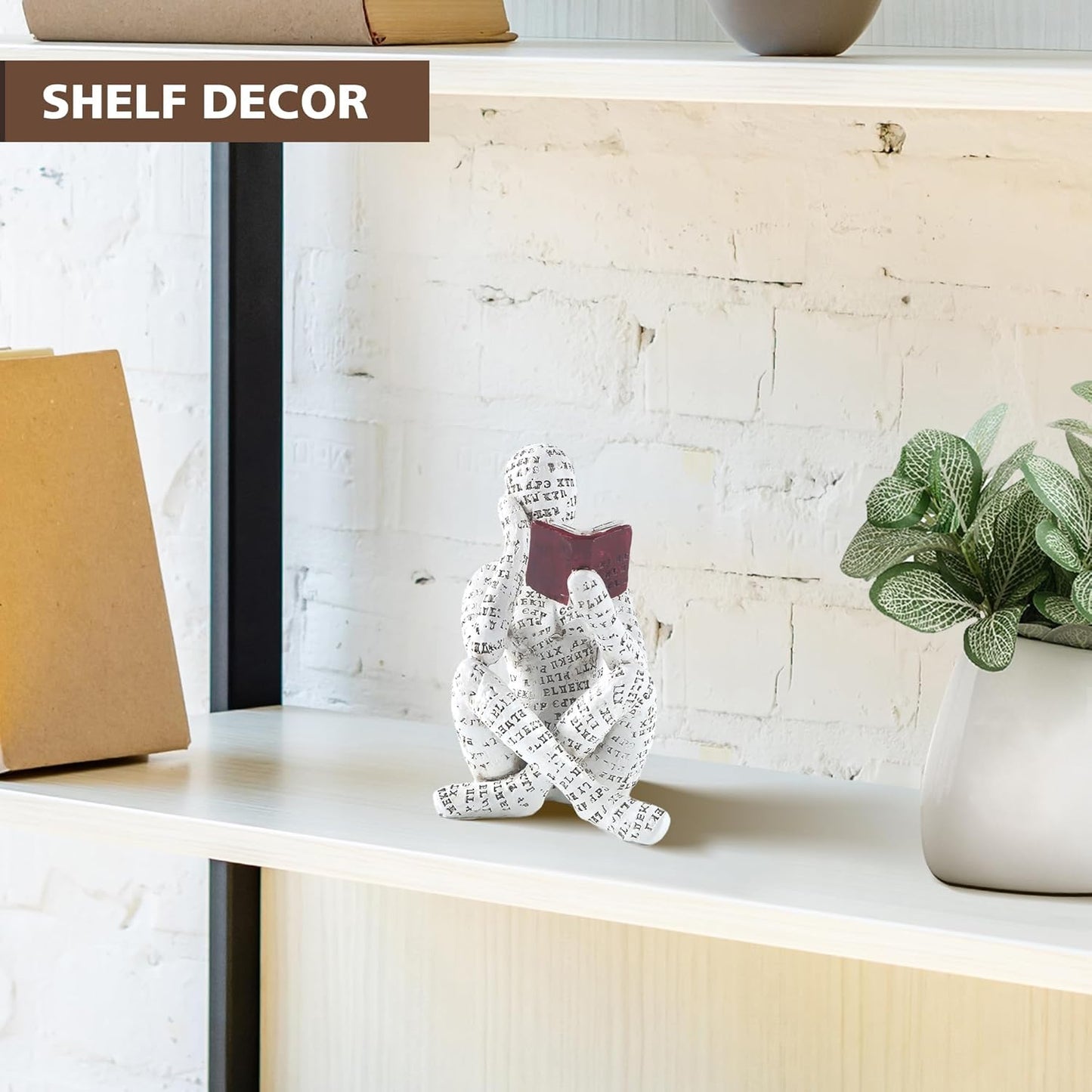 GRAPMKTG Home Decor Pulp Reading Women Thinker Statue Aesthetic Sculpture Room Decor Modern Abstract Decoration on Shelf Table Desk for Living Room Office Bedroom 6 Pack Set