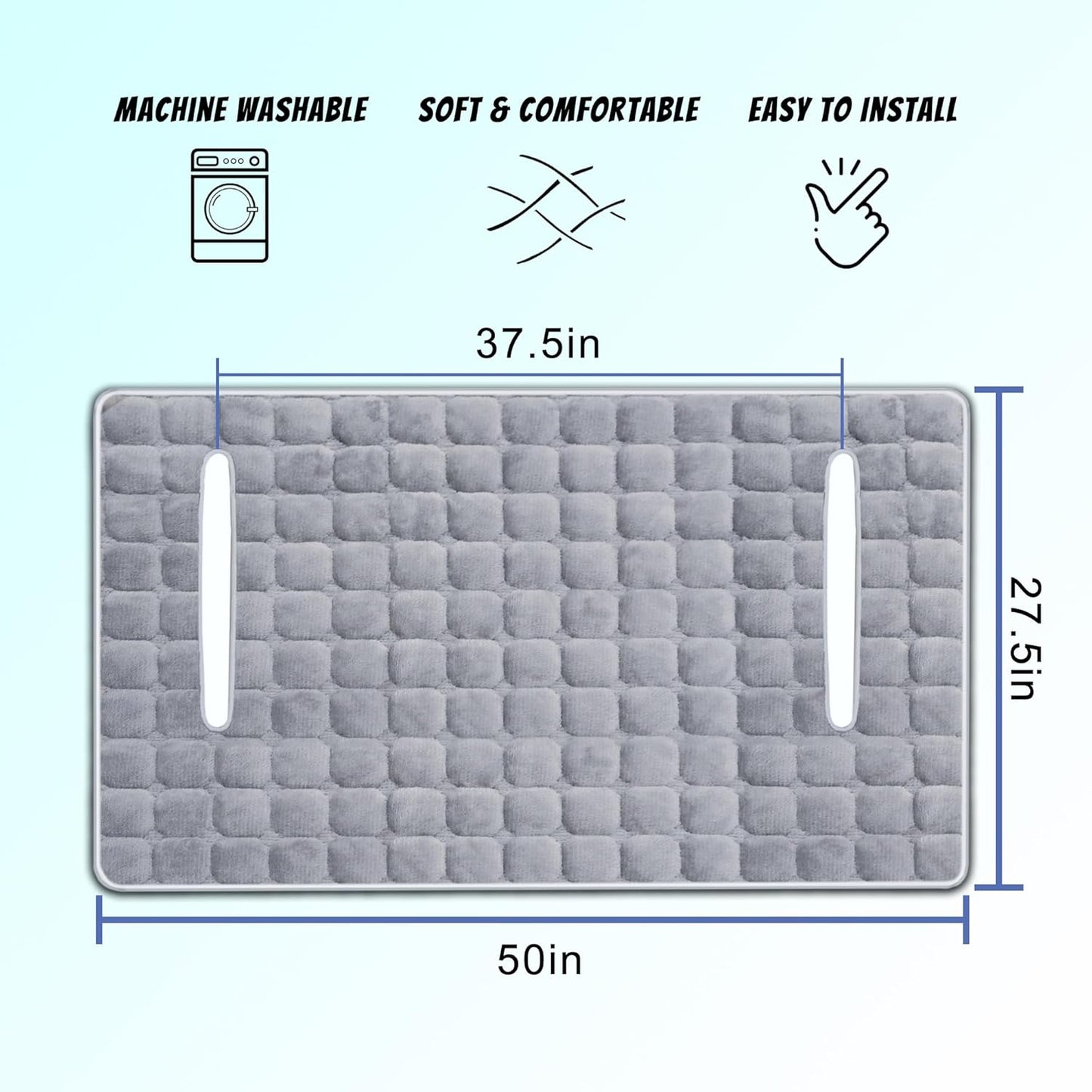 YOKYHOM Golf Cart Seat Covers, Supreme Comfort Golf Cart Seat Towel Blanket, Heavyweight Deep-Pile, Fits EZGO, Yamaha, Club Car and More 2-Seat Carts, 50"x 27.5", Light Gray