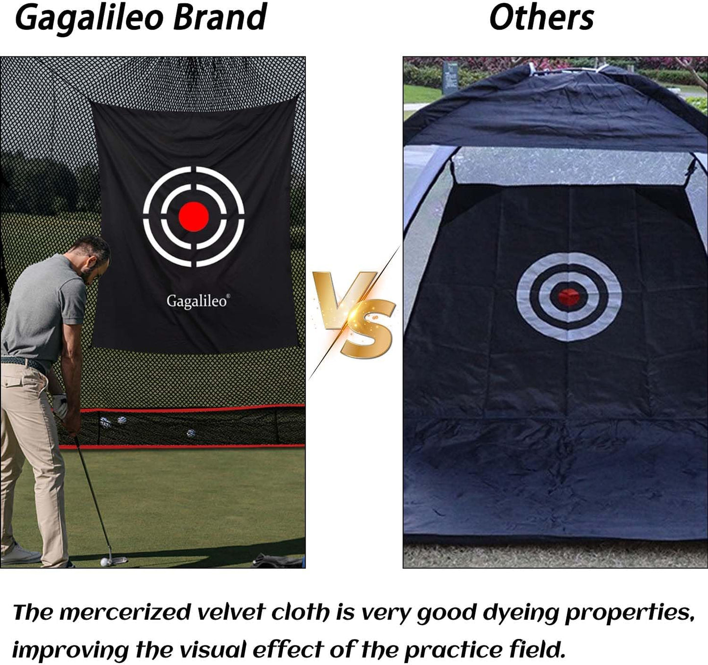 Gagalileo Golf Target Cloth Replacement : Portable Easy Setup with S-Hooks & Ropes, All Golfers Training Accuracy for Backyard & Garage