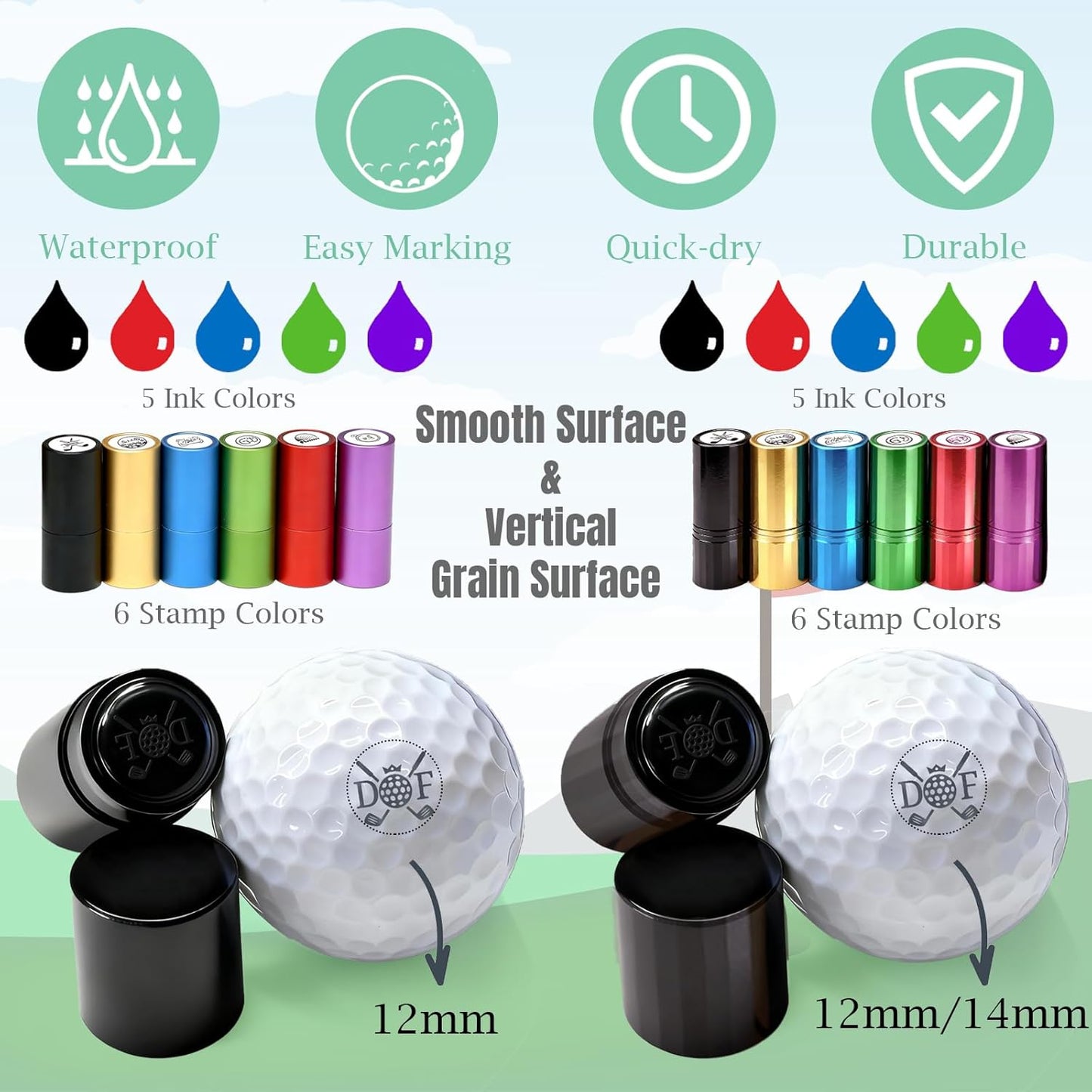 xrlsg Golf Ball Stamp Personalized Golf Ball Marker Custom Monogram Ball Stamper Golf Accessories Gifts for Men Dad Golfers