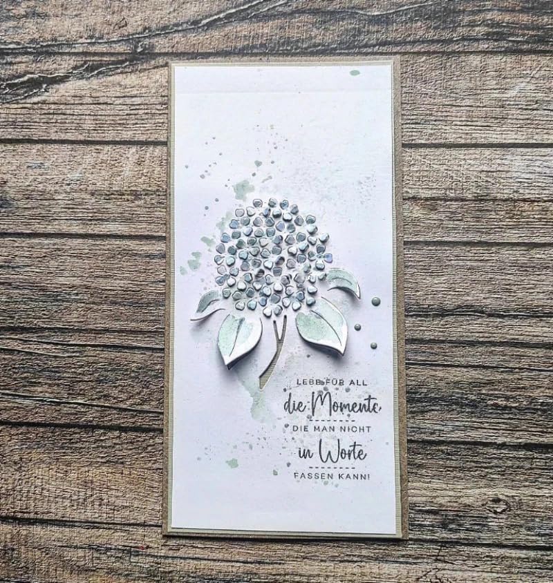 Lapoo Cutting Die for Scrapbooking, 3D Backgrounds Frame New Cutting Dies DIY Album Card Making Decor Paper Craft Metal Die Cuts Party Decorations (Hydrangea 3.4 x 3.1 in)