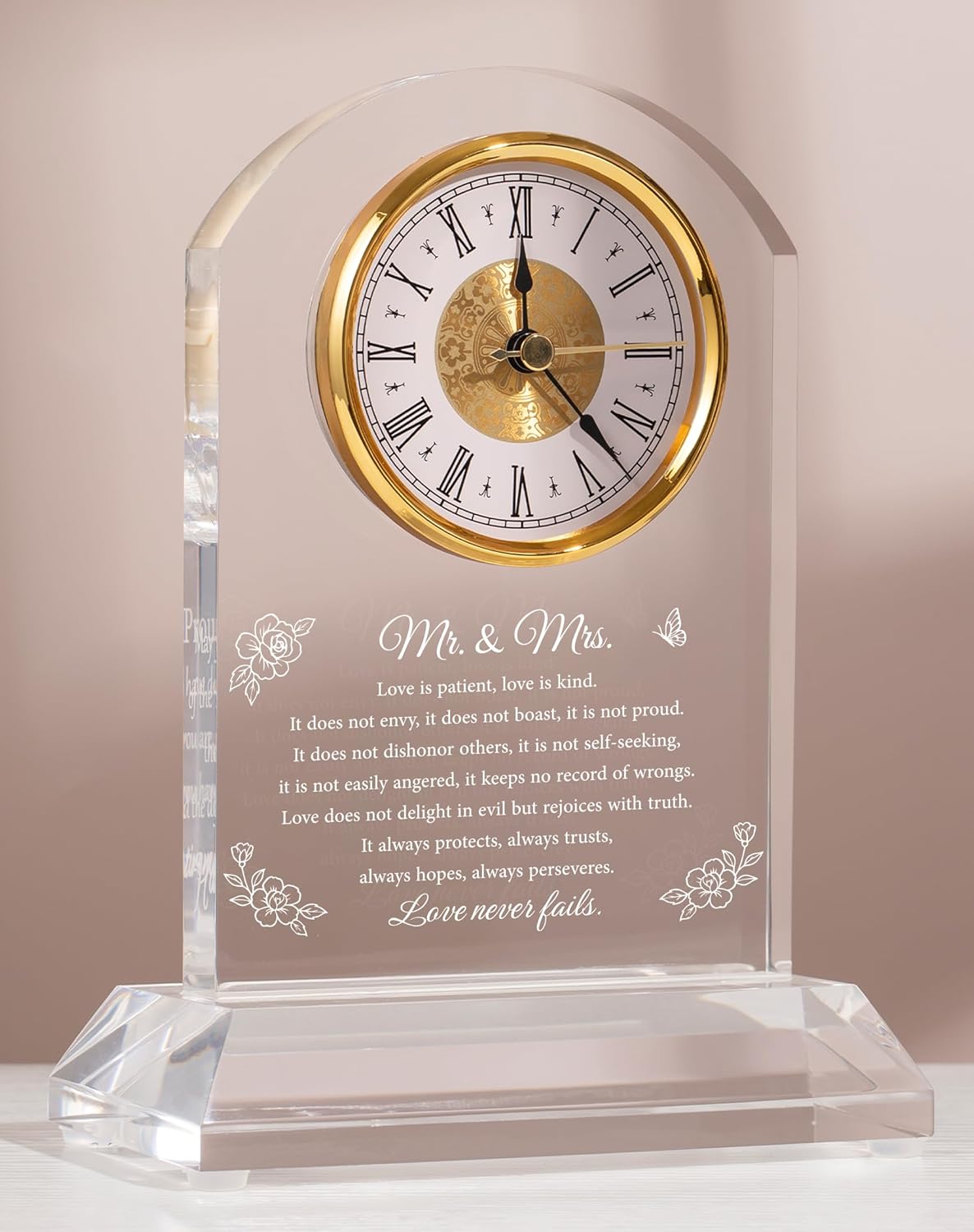 Wedding Gifts for Couples 2025, Newlyweds Gift for Bride and Groom Happy Anniversary Clock Unique Engagement Marriage Keepsake Mr & Mrs Bridal Shower Present, Gift Box Card (Battery Not Included)